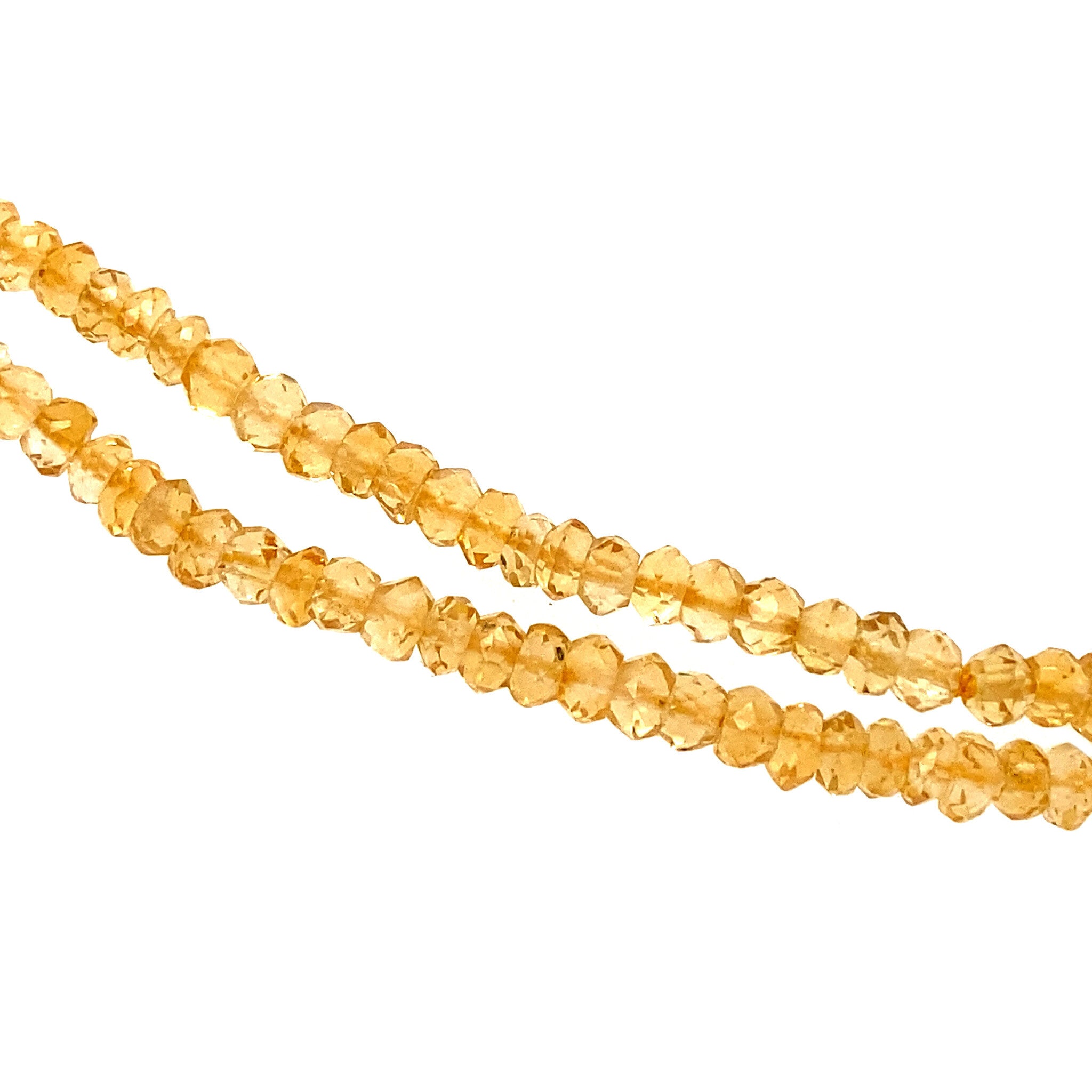 Citrien coller met gouden bolsluiting 14 krt