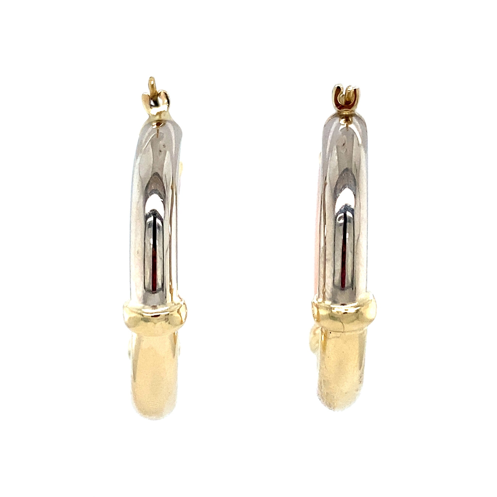 Tricolour gouden vintage oorringen 14 krt