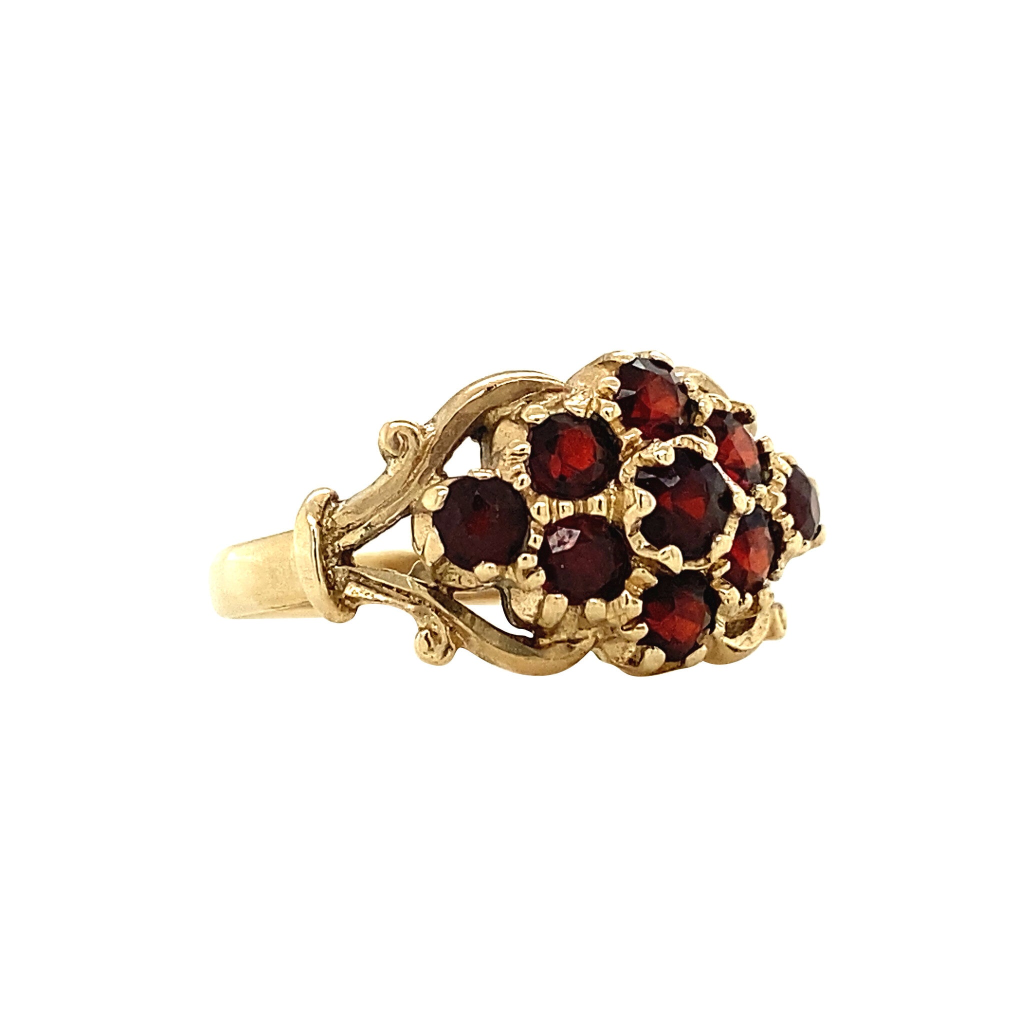 Ring met granaat 9 krt