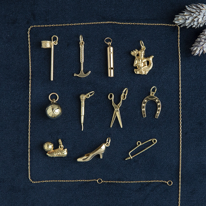 Gouden vintage volleybal hanger 14 krt