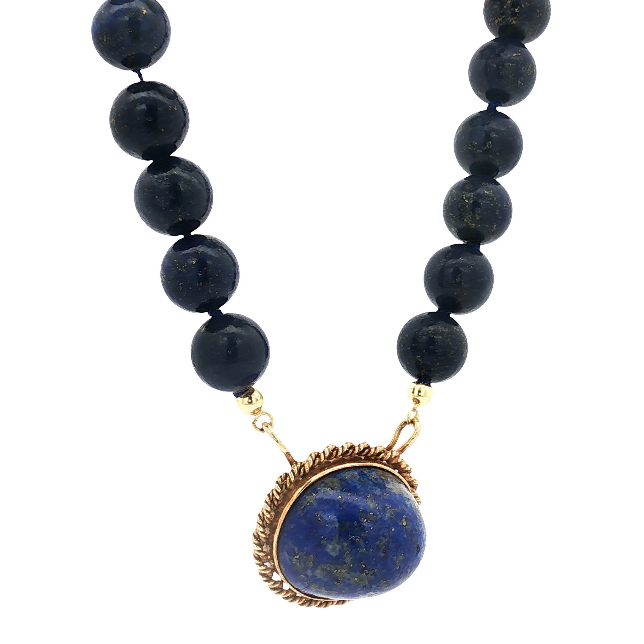 Lapis lazuli necklace with gold clasp 14 kt/ 18 kt
