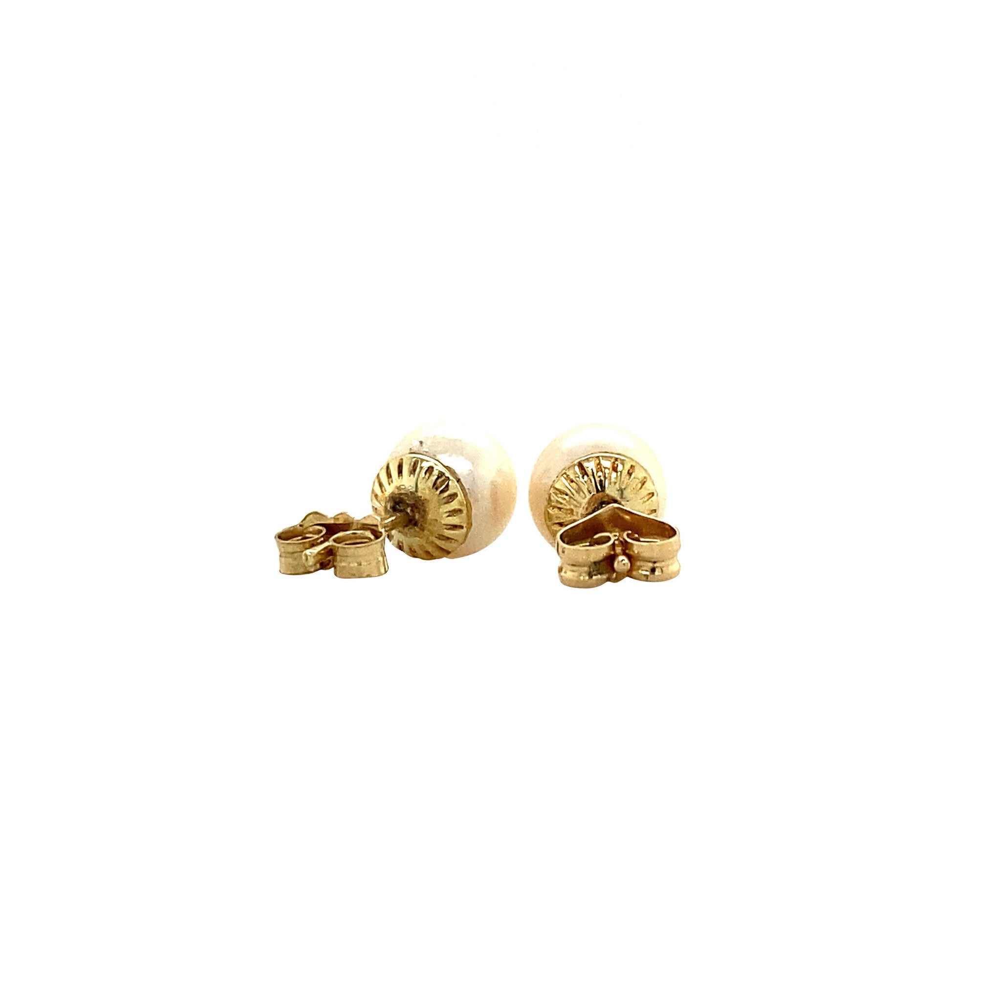 14 kt gold stud earrings with pearl
