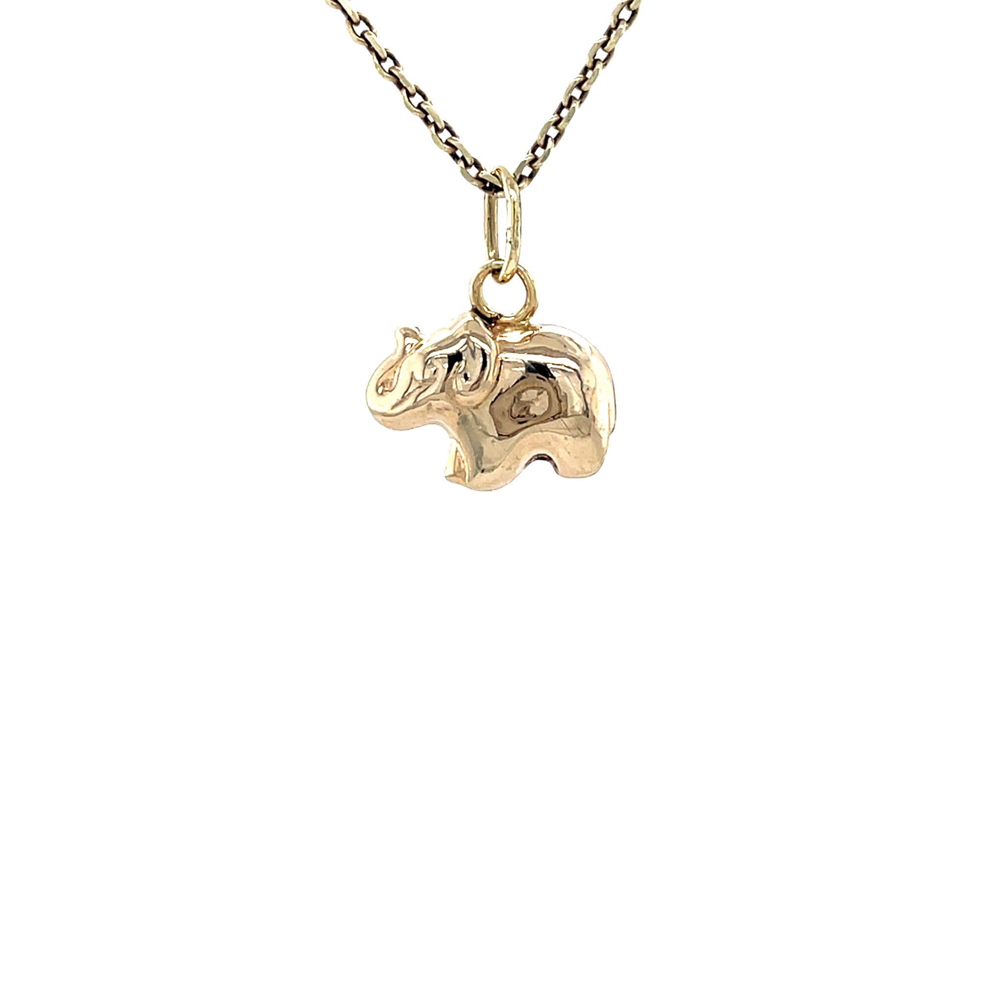 Gouden vintage olifant hanger 14 krt