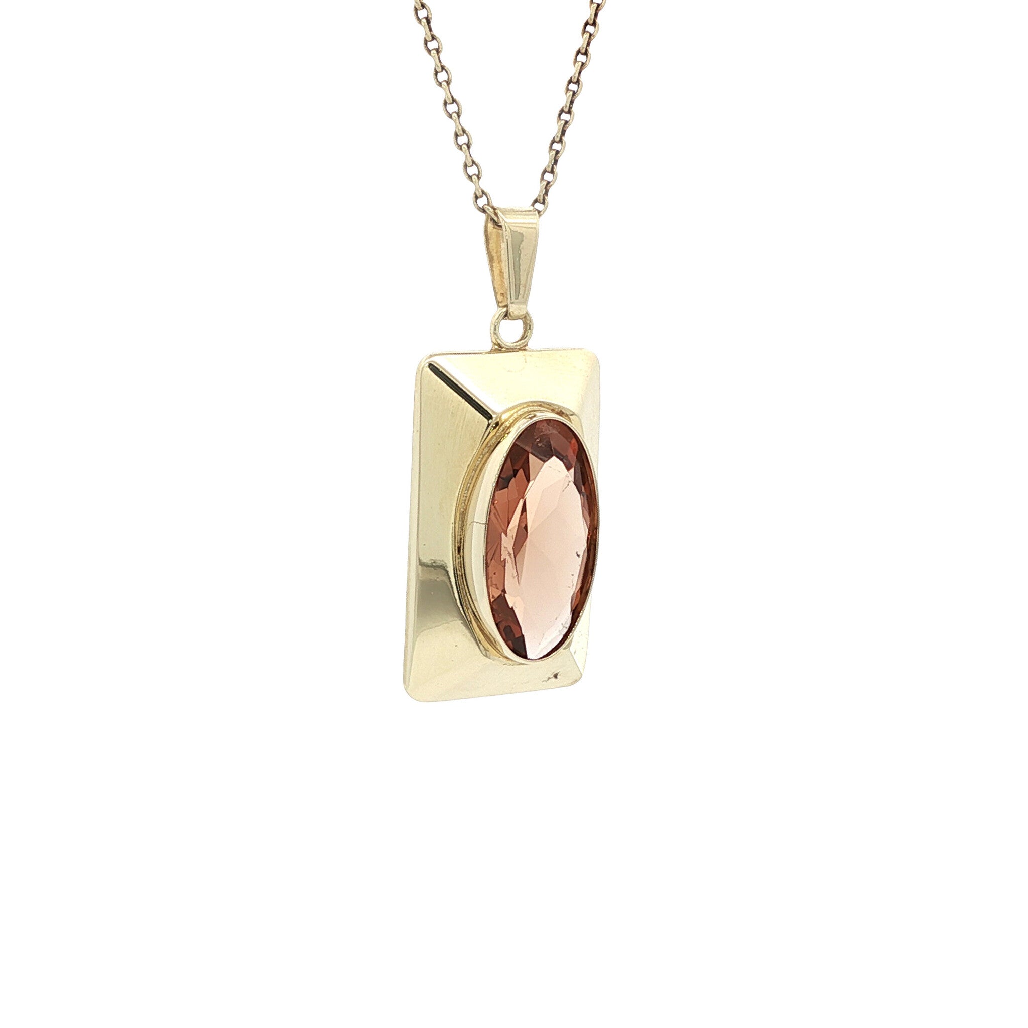 Pendant with coloured stone 8 kt