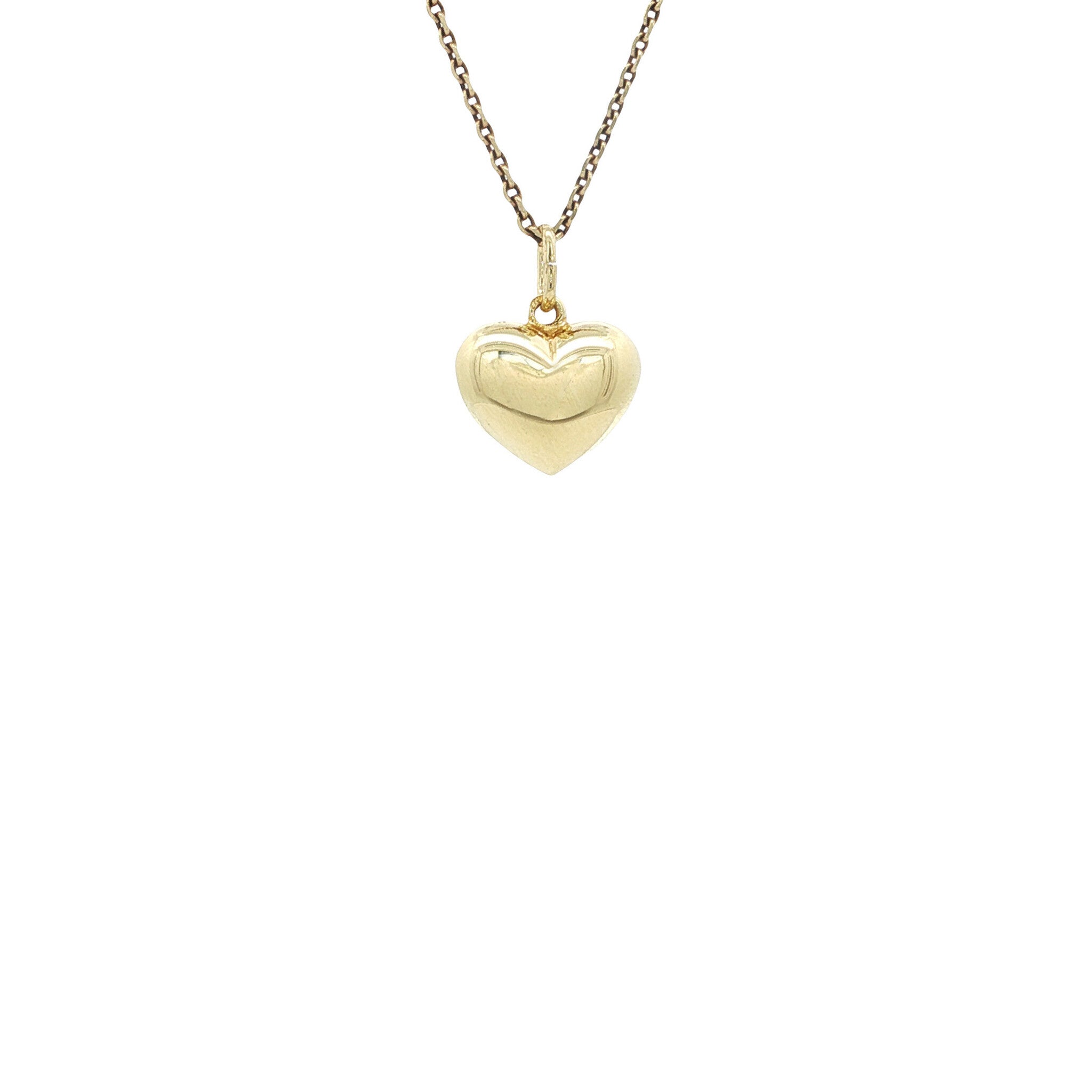 Gold vintage heart pendant 14 kt
