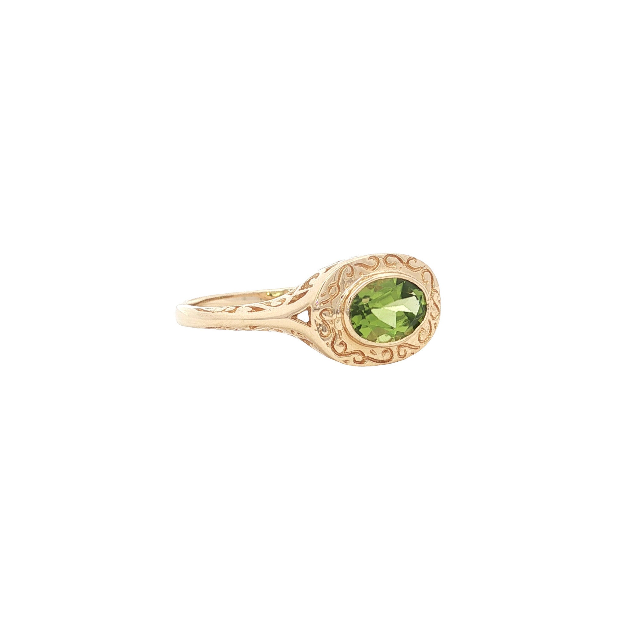 Gouden ring met peridoot 14 kt