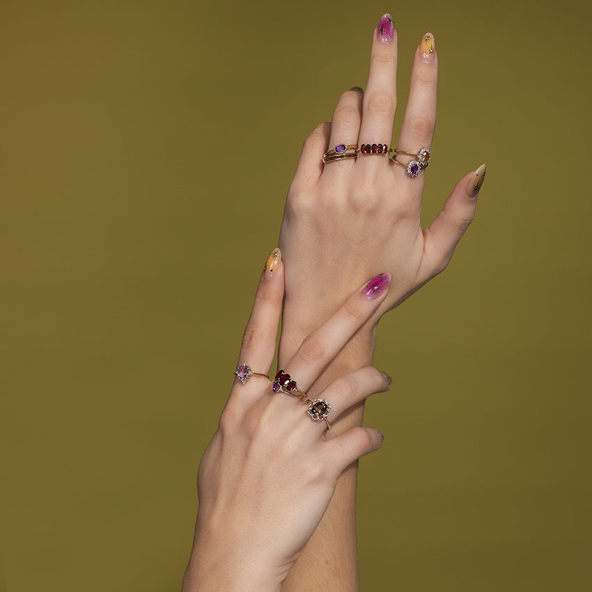 Ring met amethist 9 kt