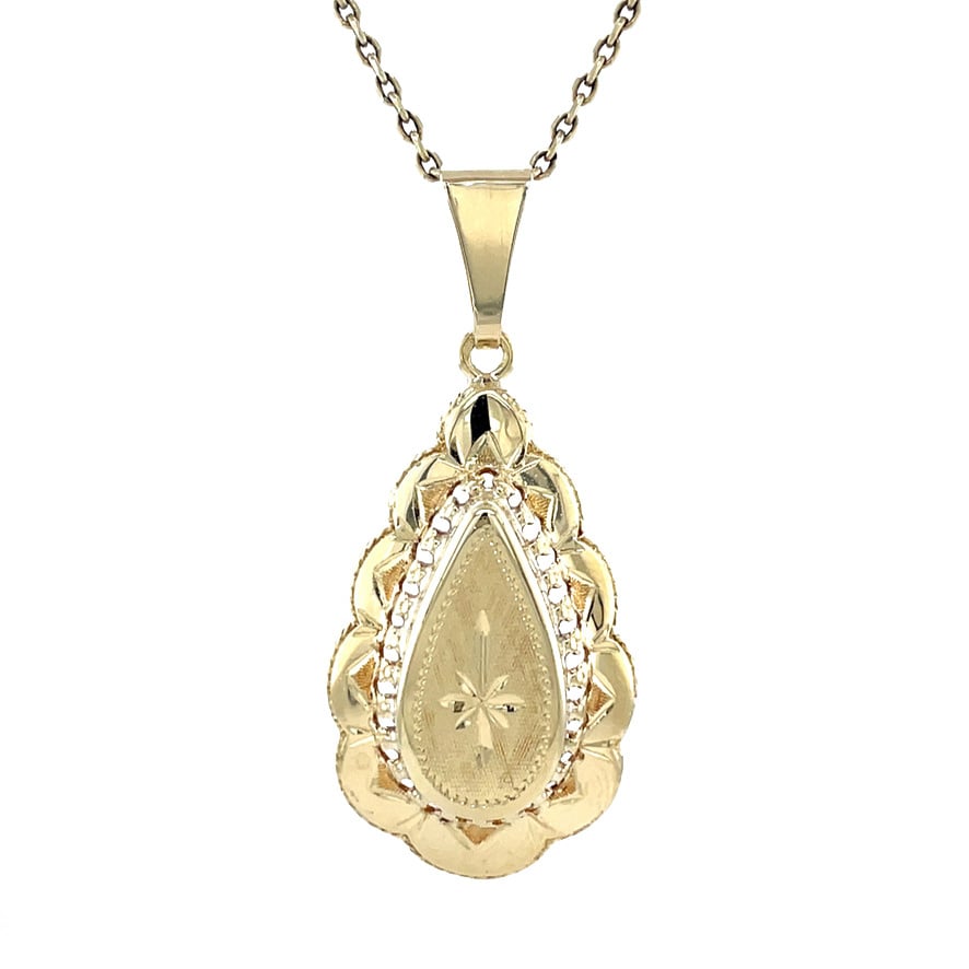 14 kt gold vintage fantasy pendant