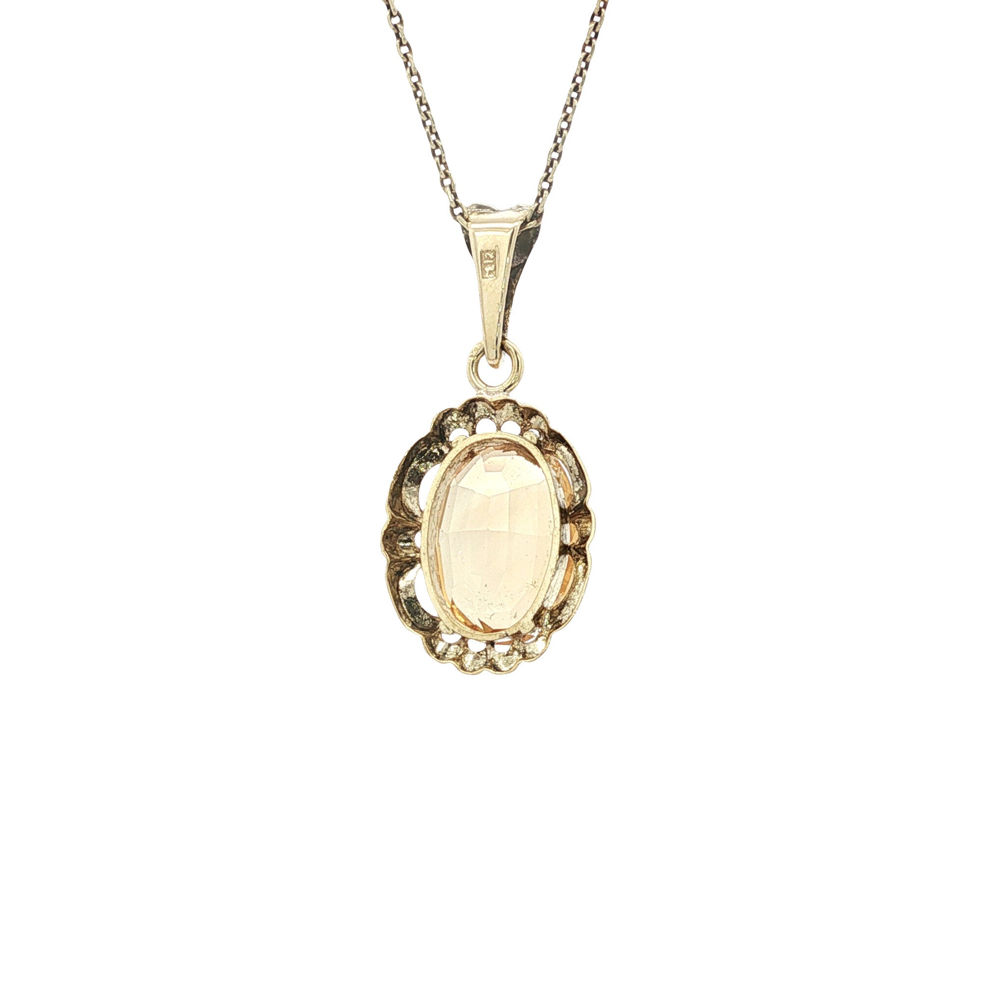 Gouden vintage hanger met citrien 14 kt