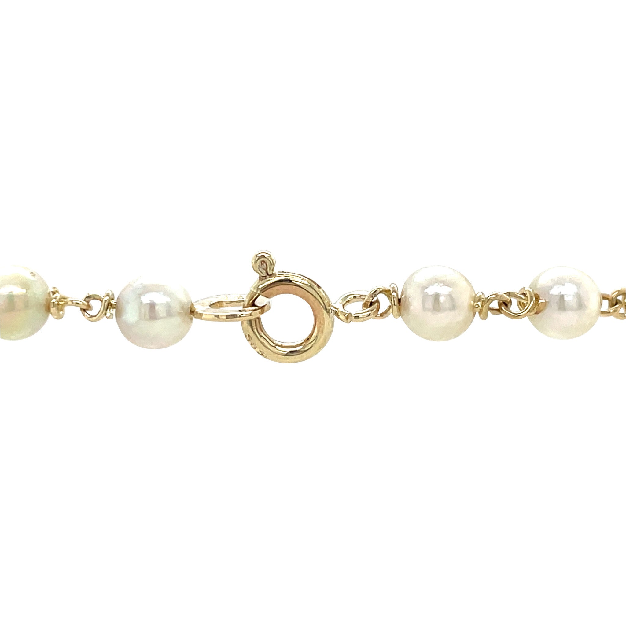 Vintage gold bracelet with pearls, 14 kt