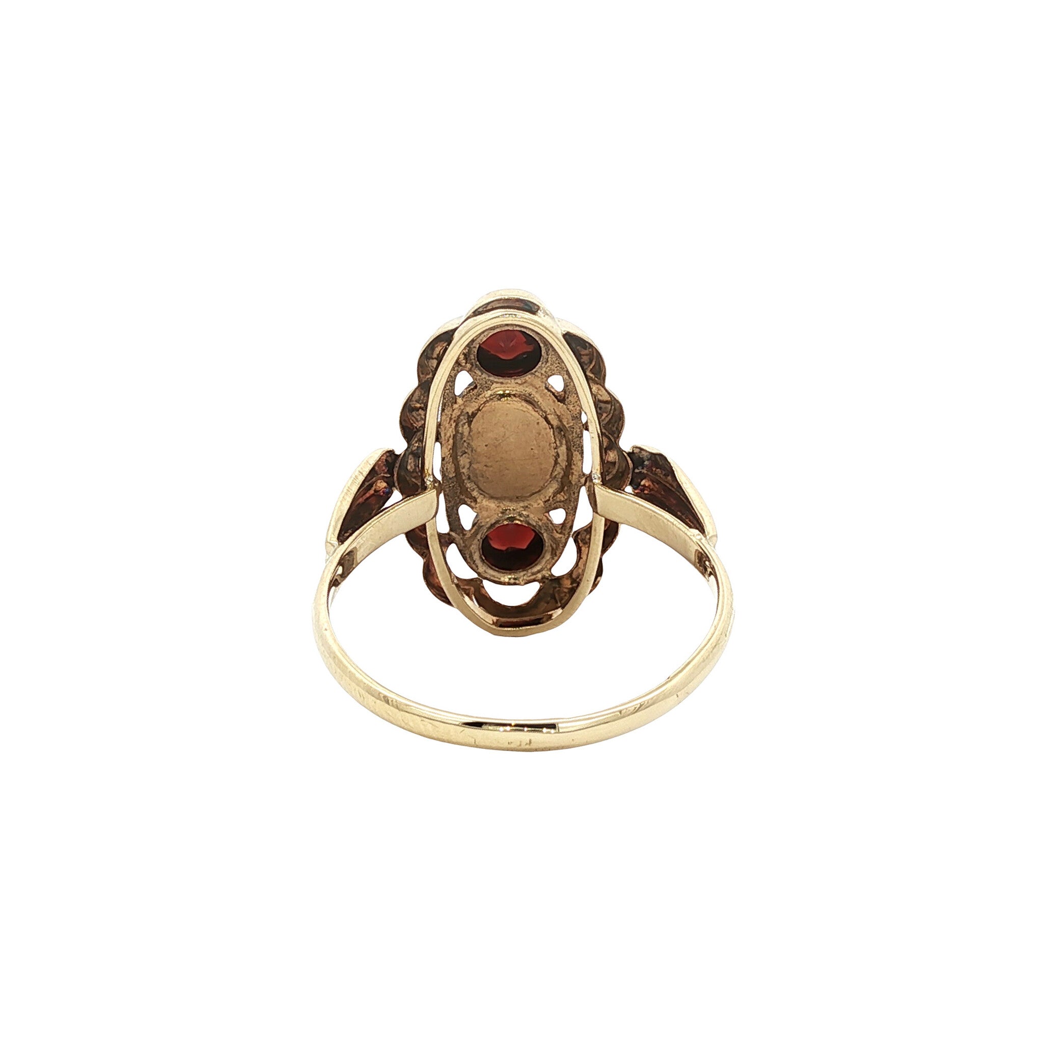 Gouden ring met granaat 14 kt