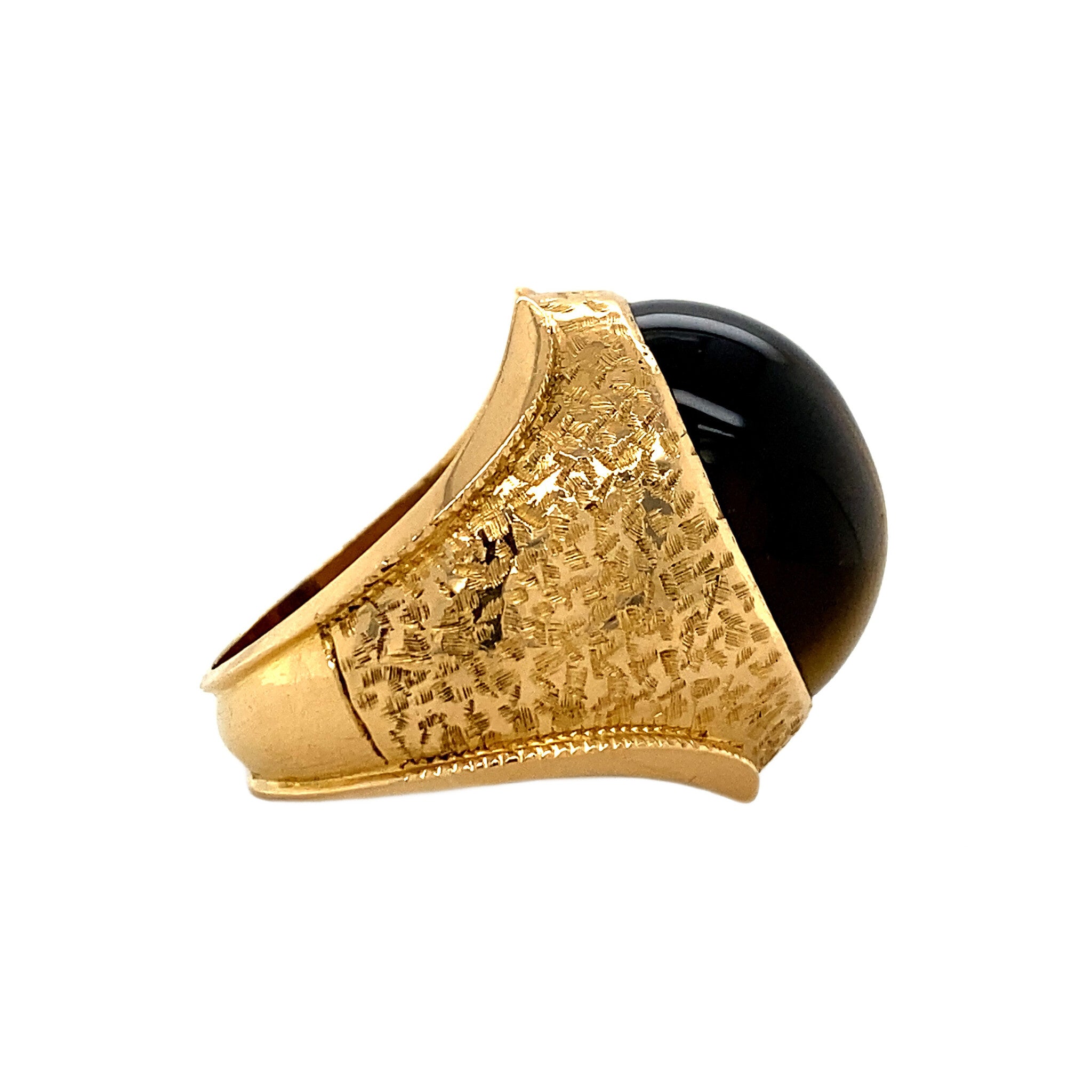 Gouden ring met tijgeroog 20 krt