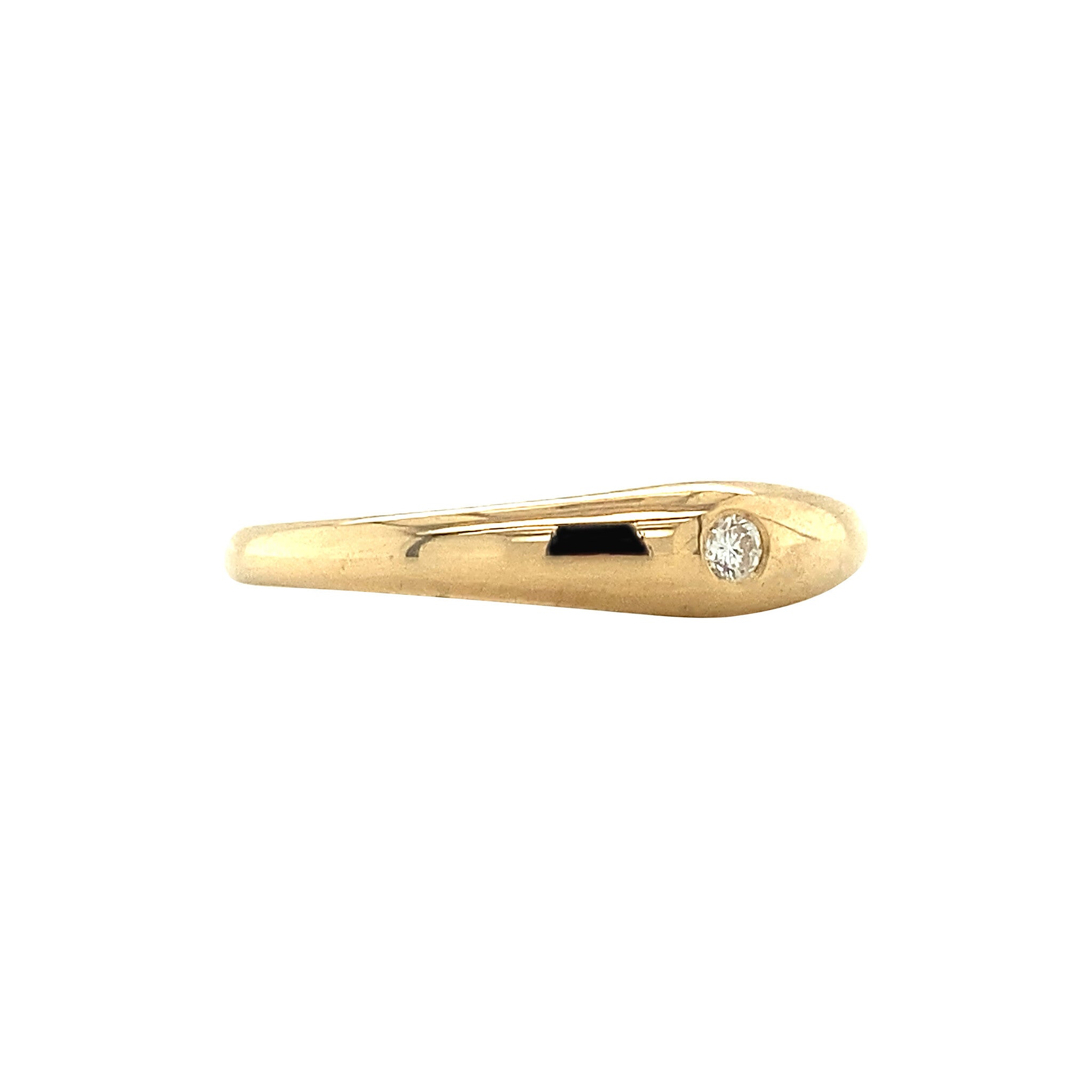 Gold English pin ring with diamonds 18 krt