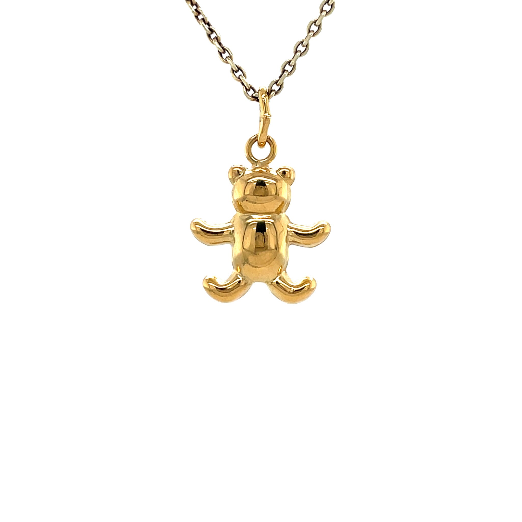 Golden vintage bear pendant 14 kt