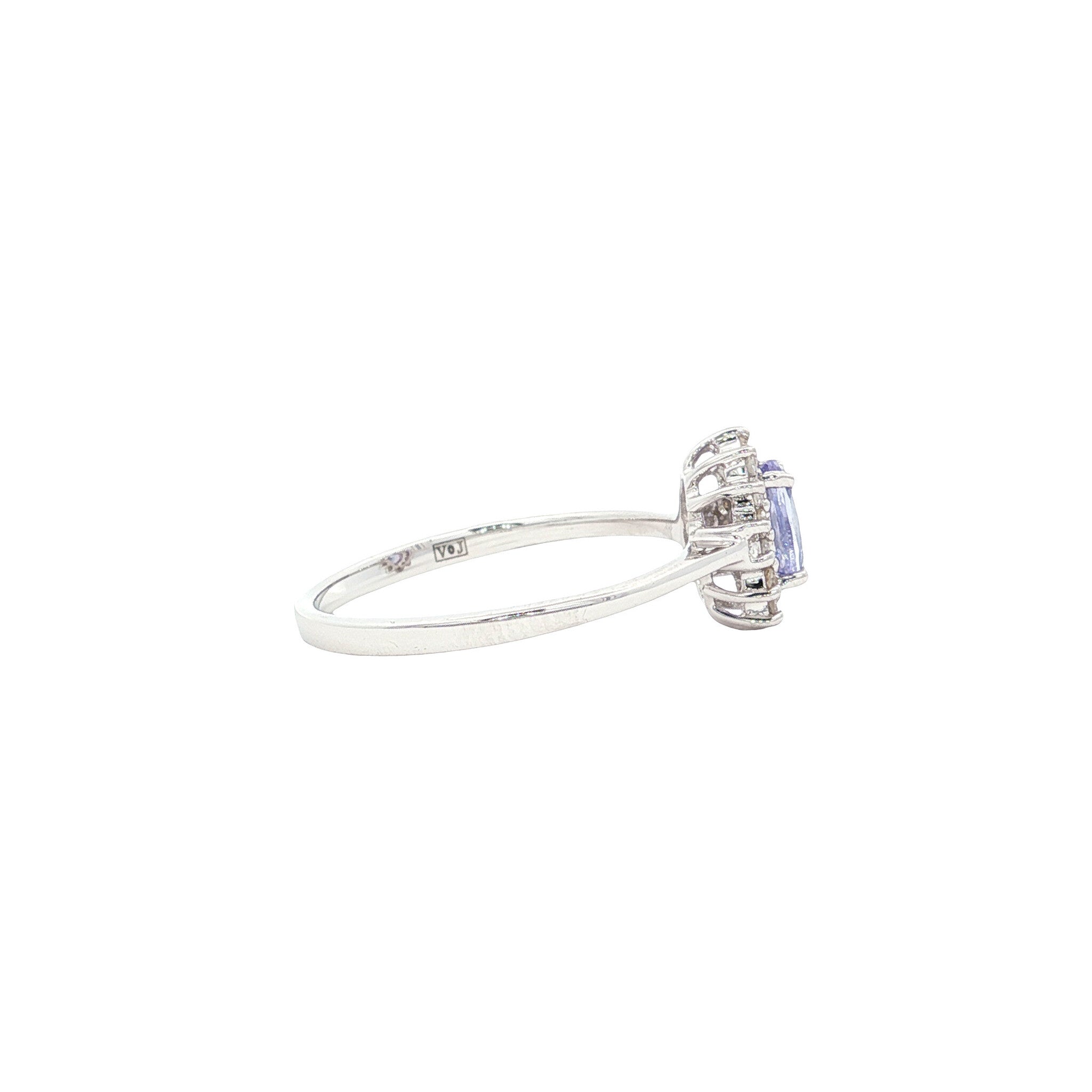 Ring met tanzaniet en diamant 9 kt