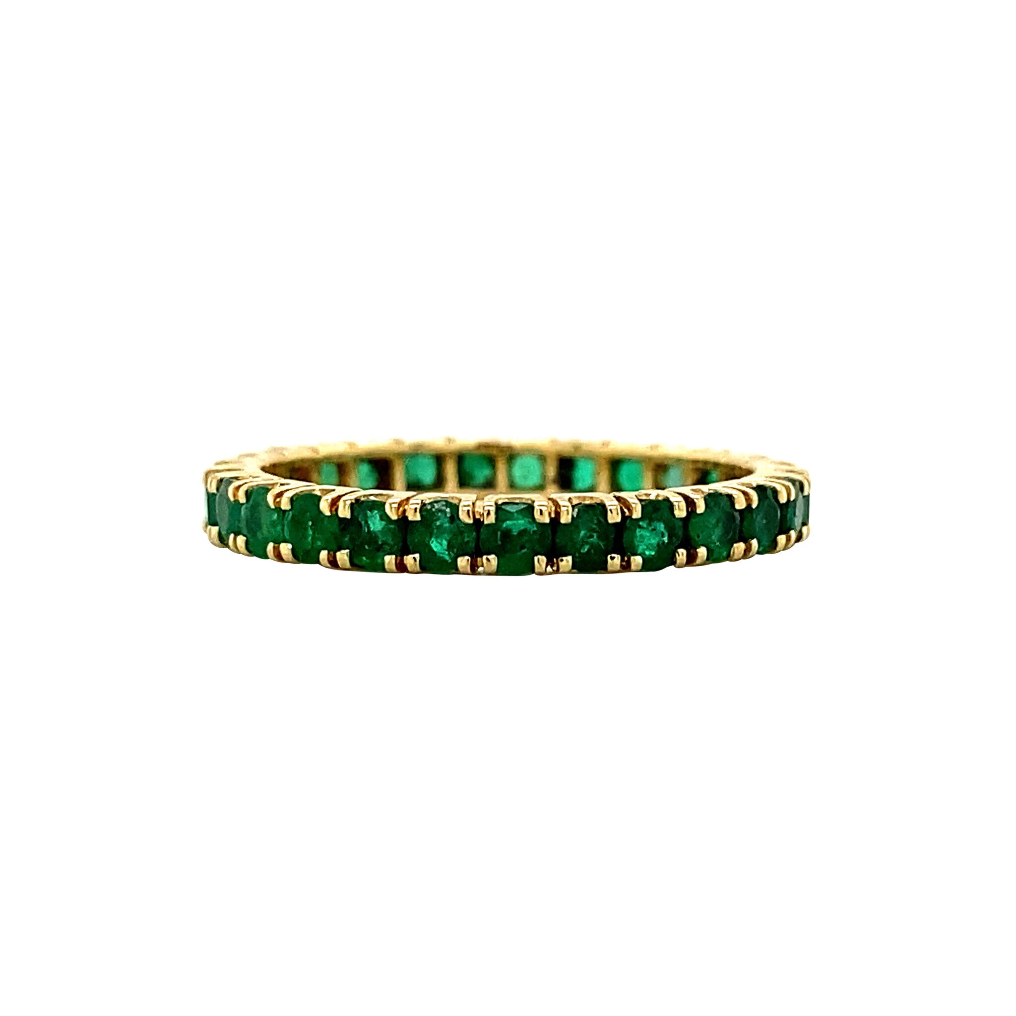 Gold alliance ring with natural emerald 18 krt