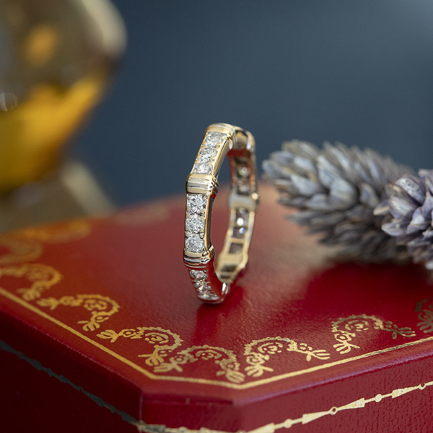 Gouden vintage Cartier ring met diamant 18 kt