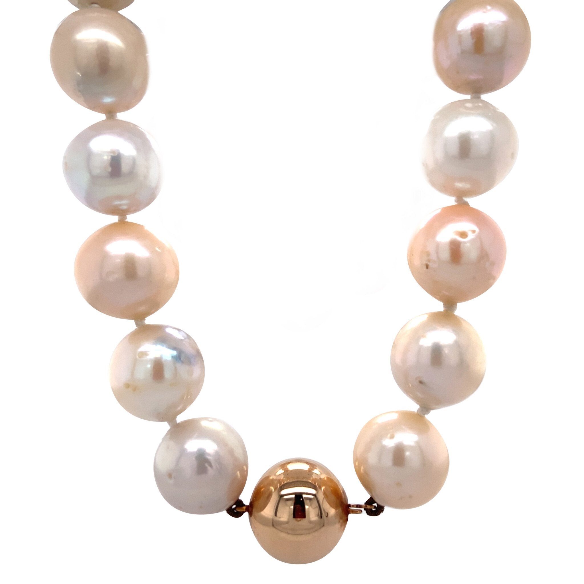 Vintage parel collier met een gouden sluiting 14 krt