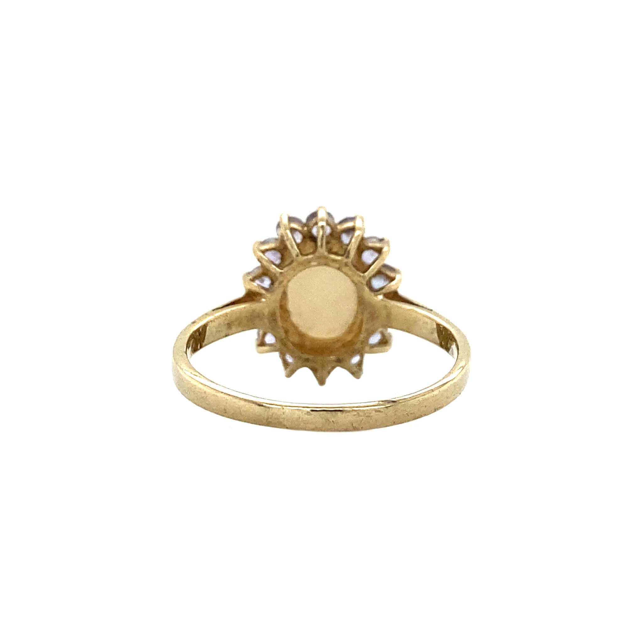 Entourage ring with opal and amethyst 9 crt