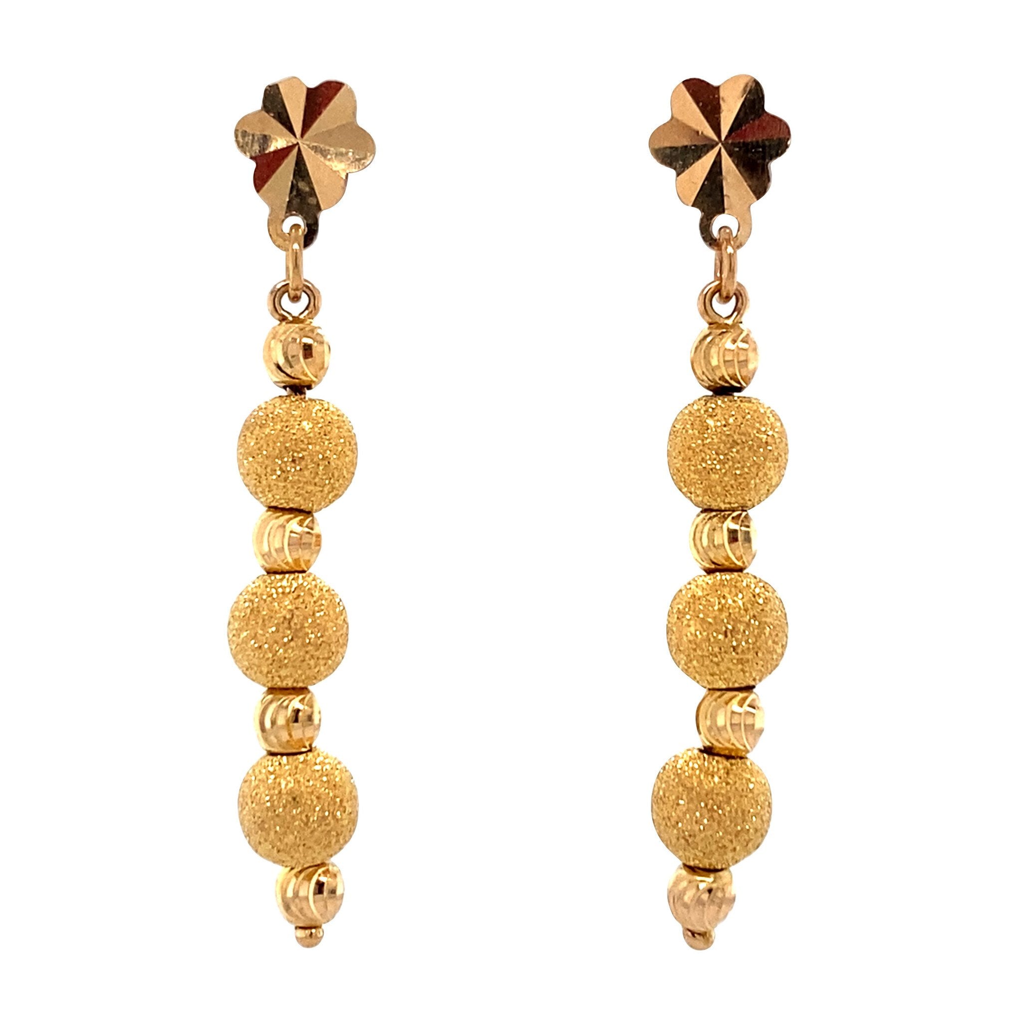 Gouden vintage fantasie oorhangers 20 krt