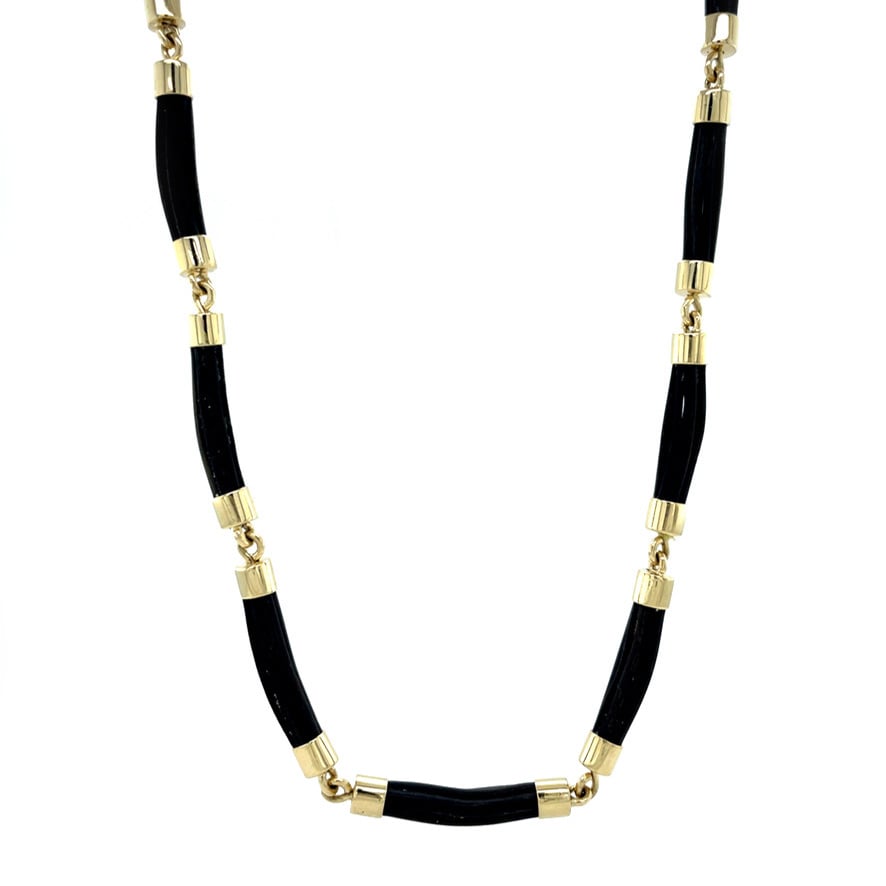 Gouden vintage collier met olifanten haar 14 kt