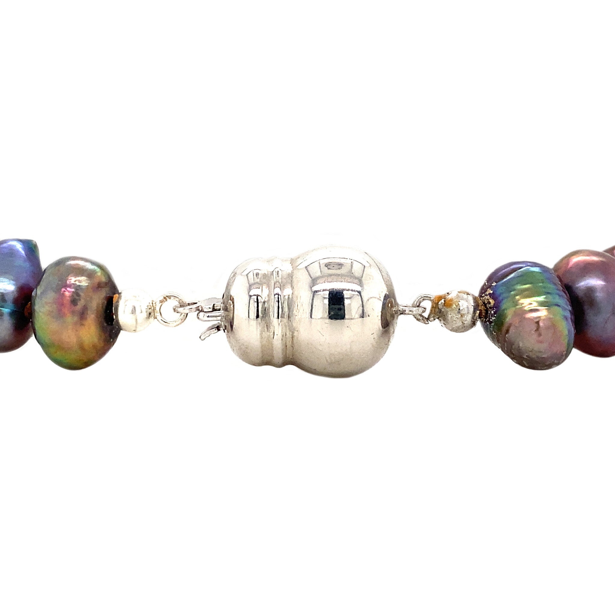 Pearl bracelet with 925 sterling silver clasp, 19.5 cm