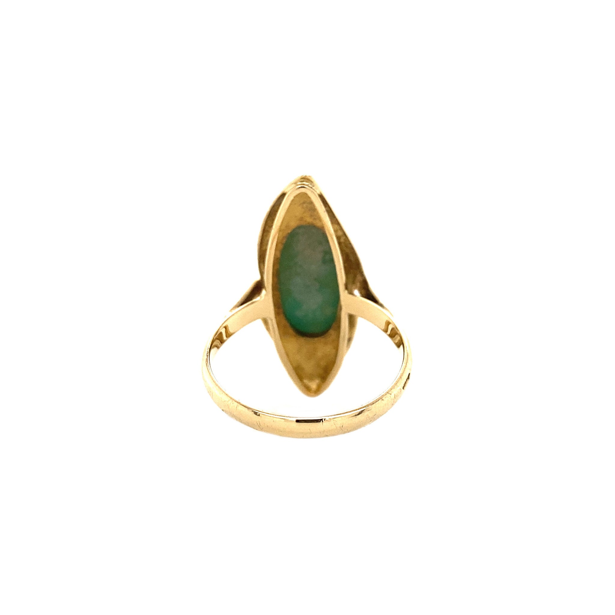 14 kt gold ring with turquoise