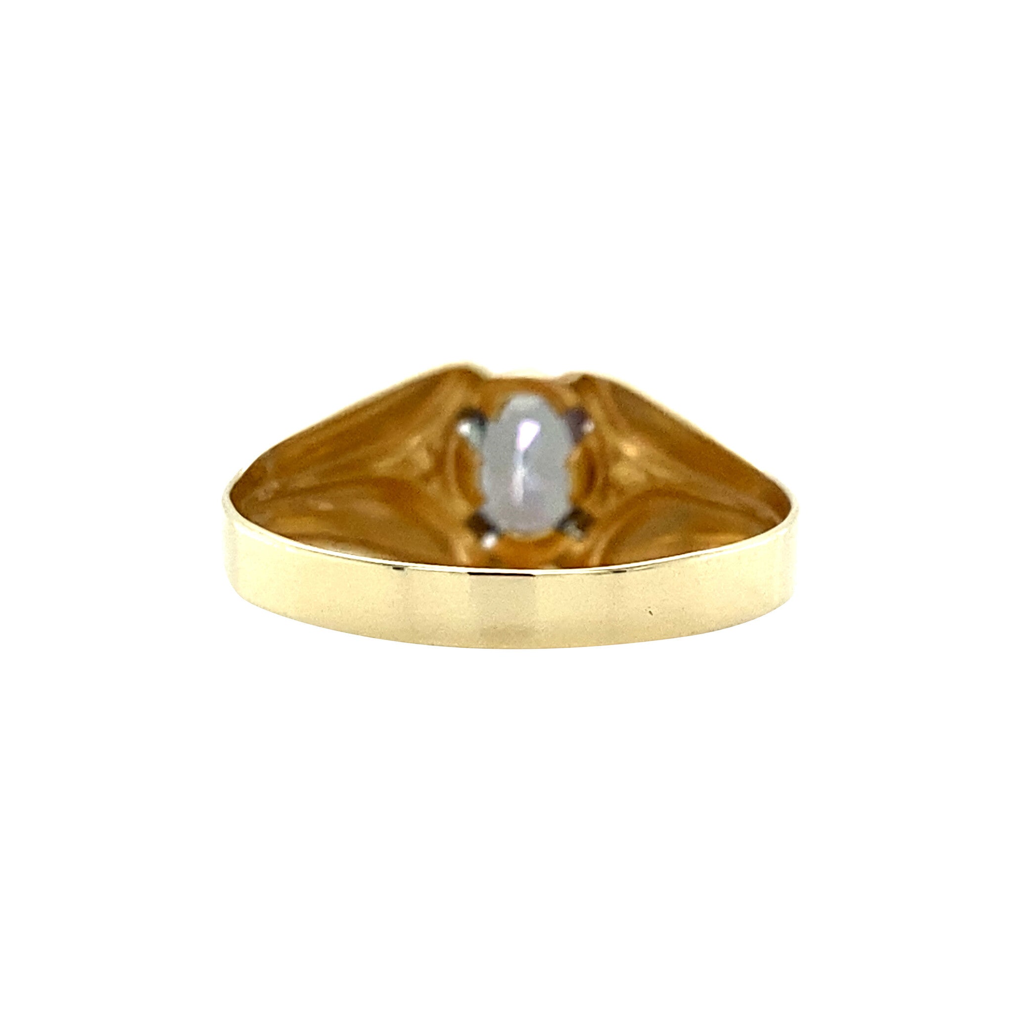 Vintage ring with mystic topaz and diamond 8 kt