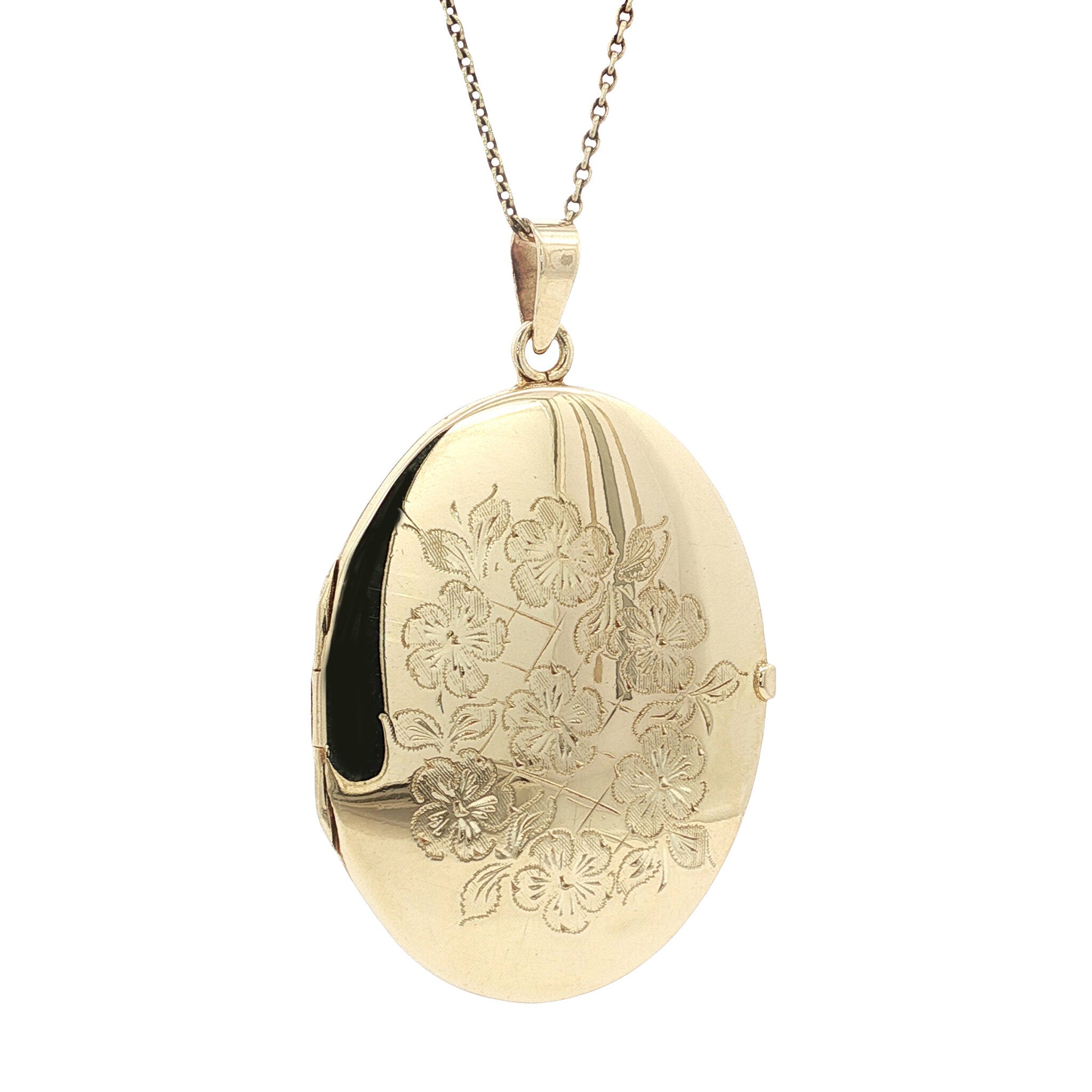 Vintage 14 kt gold locket with engraving
