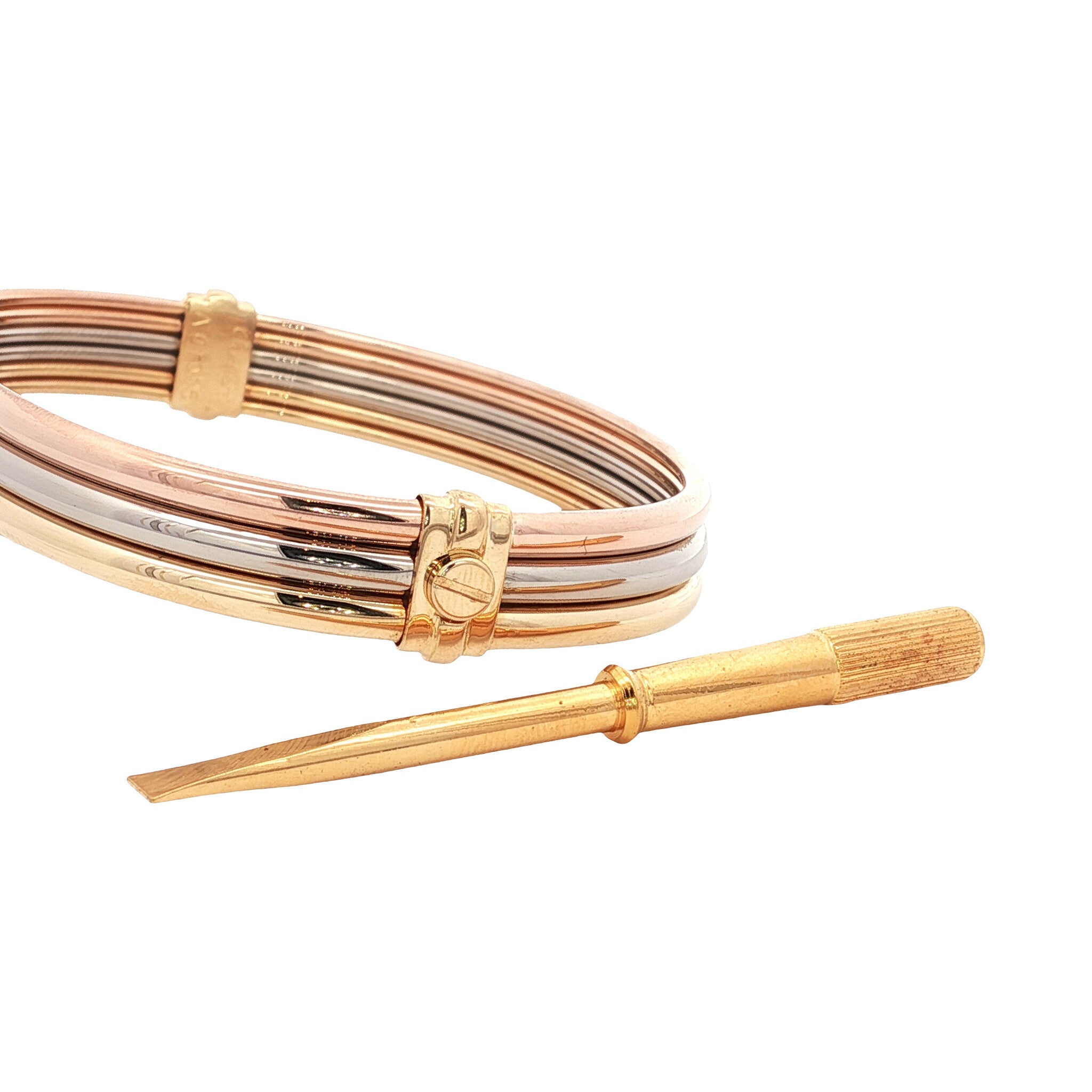 Tricolour gouden vintage Cartier armband 18 kt