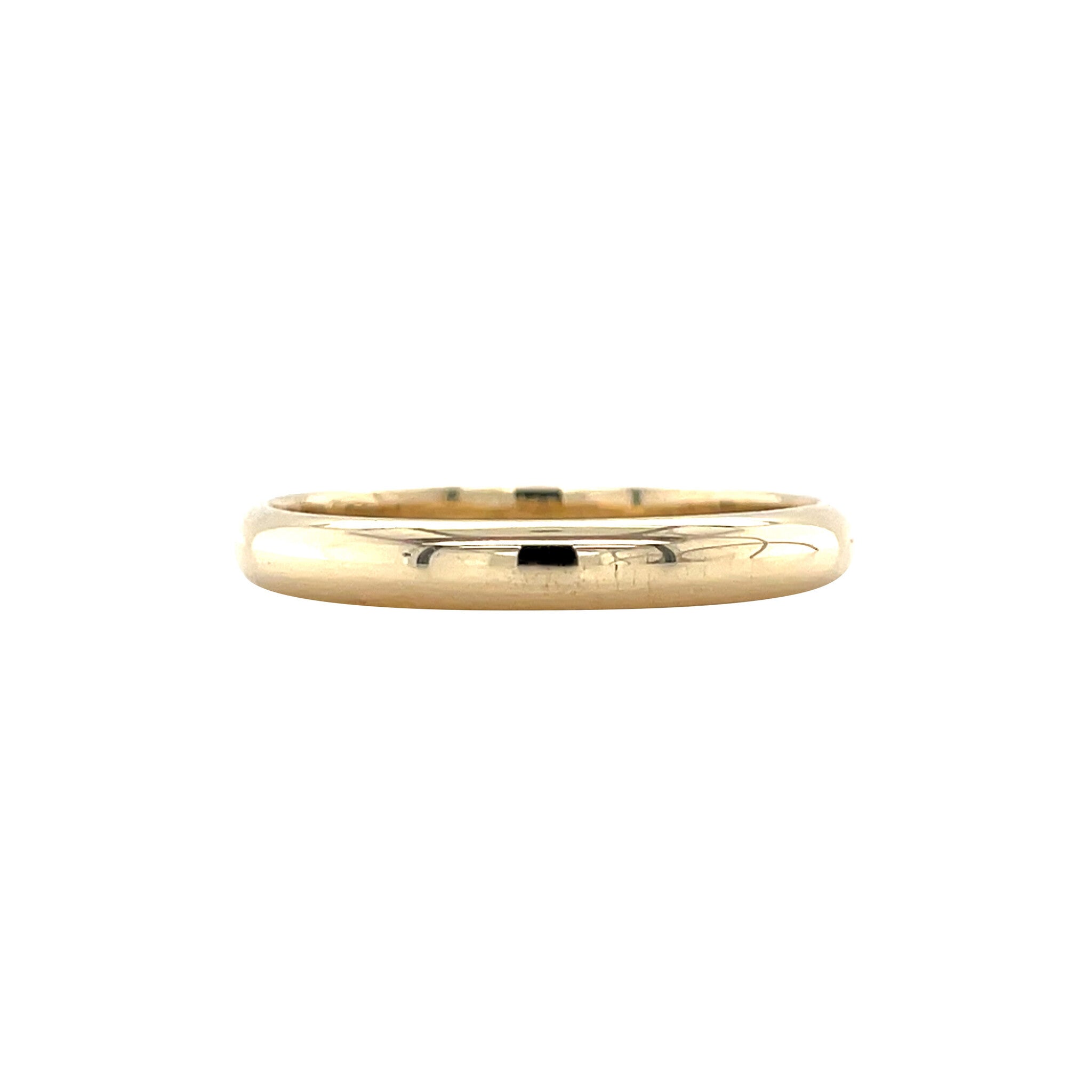 Gouden gladde vintage trouw ring 14 kt