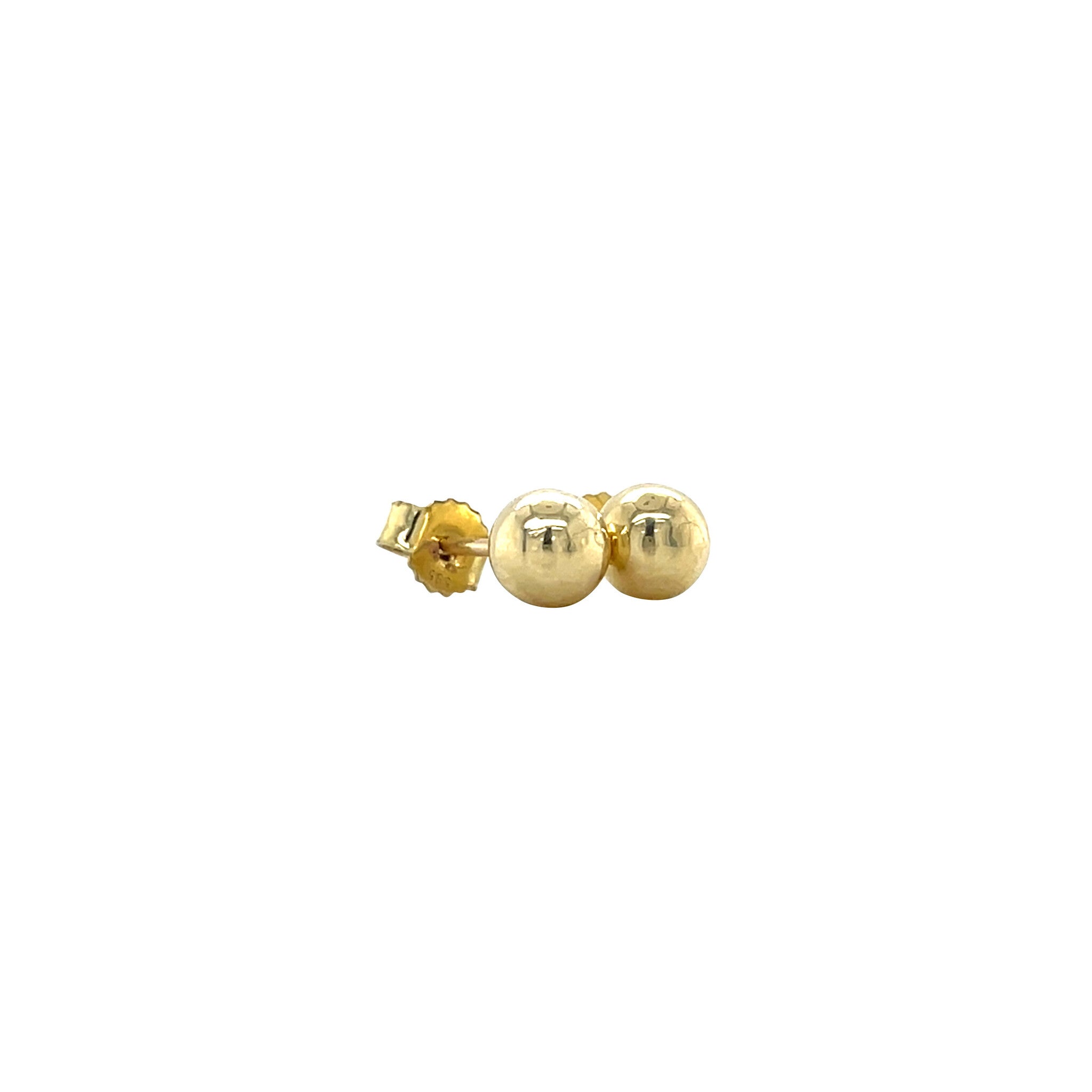 Vintage gold ball stud earrings 14 kt