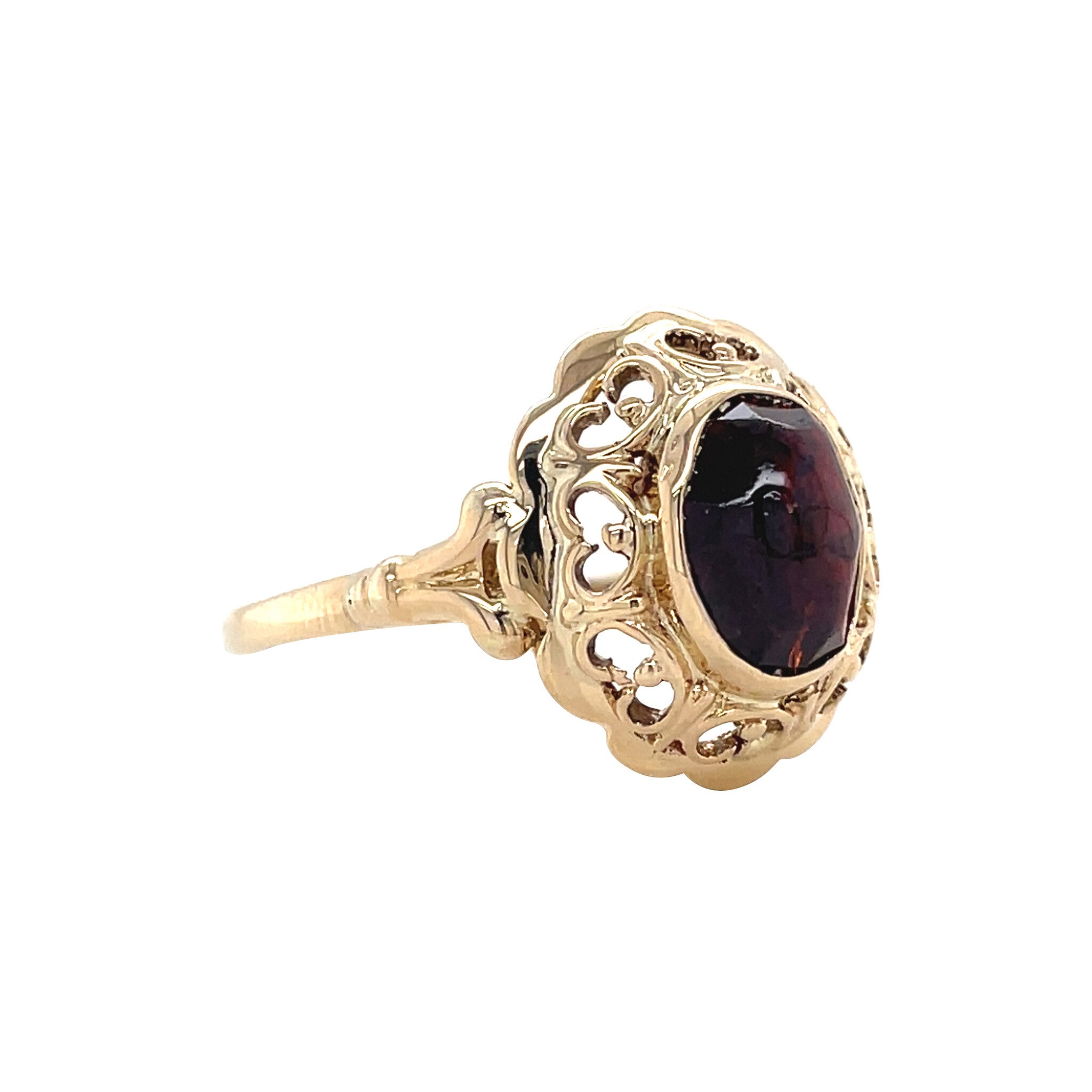 Vintage ring met kleursteen 12 kt