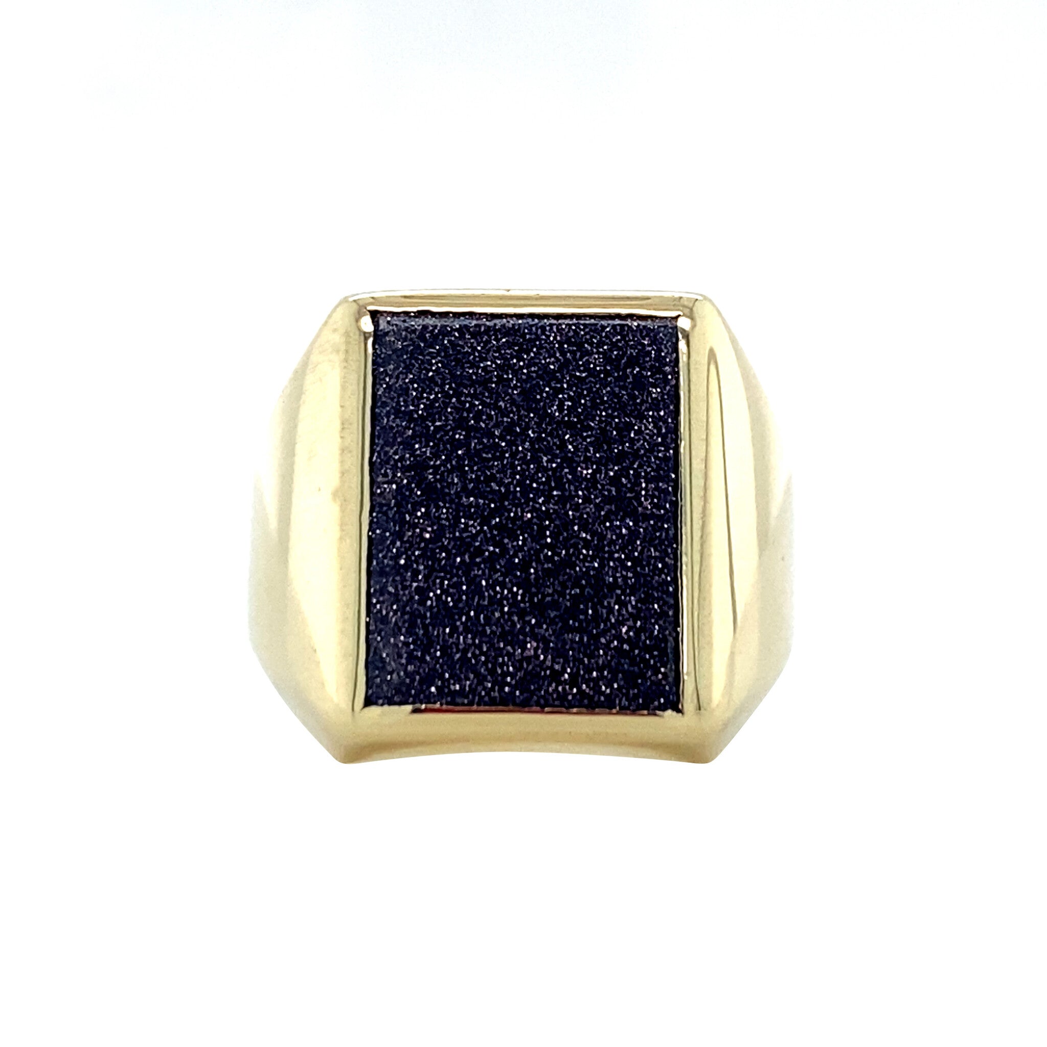14 kt gold ring with goldstone