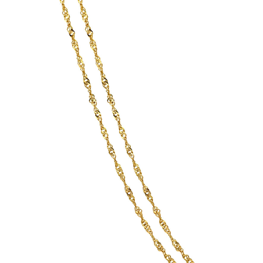 Gold vintage Singapore necklace 14 kt