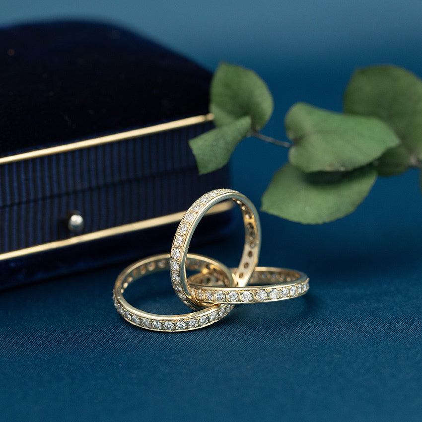 Gouden alliance ring met diamant 14 krt