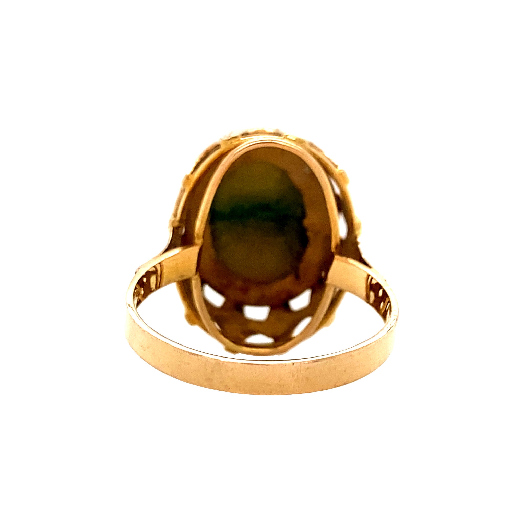 18 kt gold ring with quartz