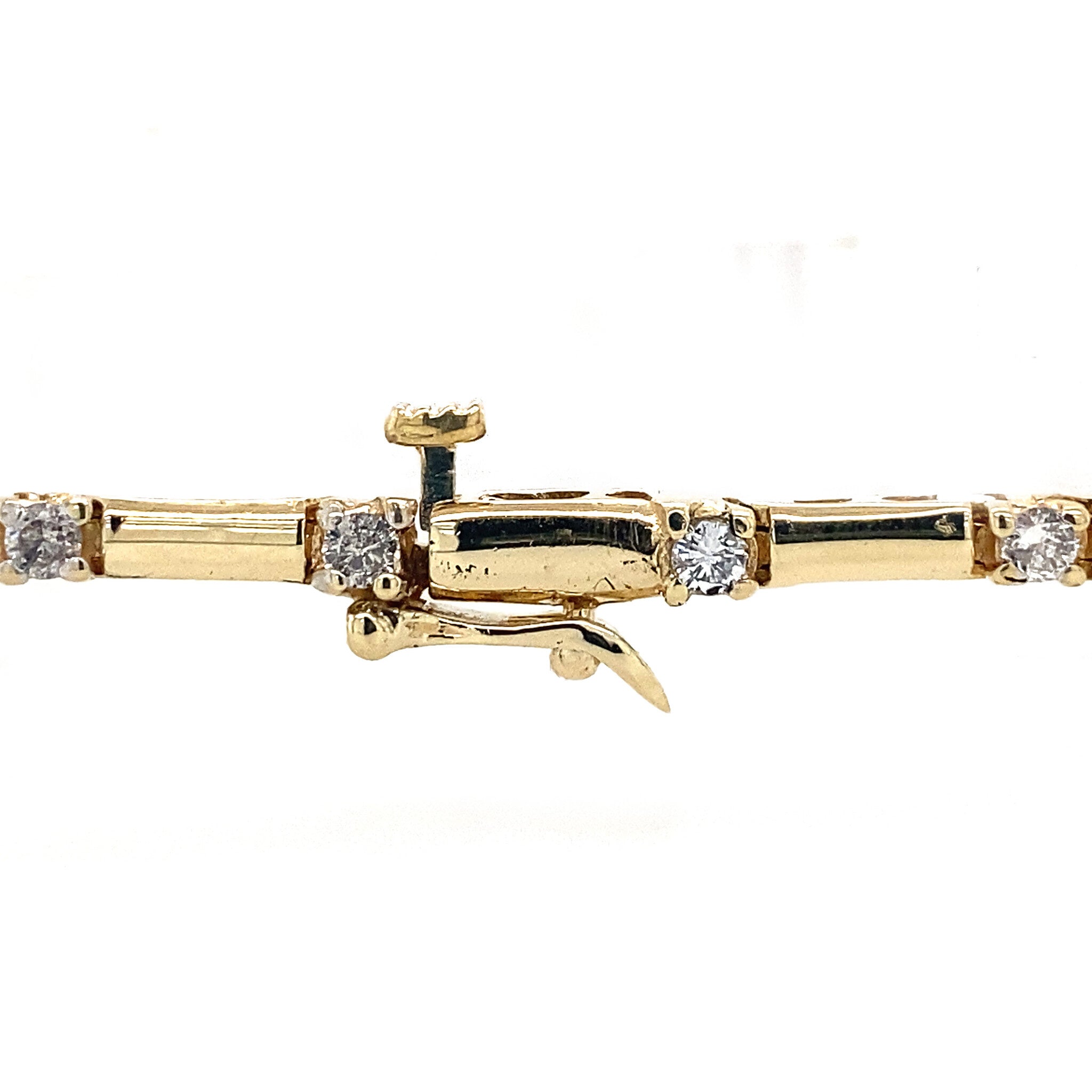 Vintage gouden tennis armband met diamant 14 krt