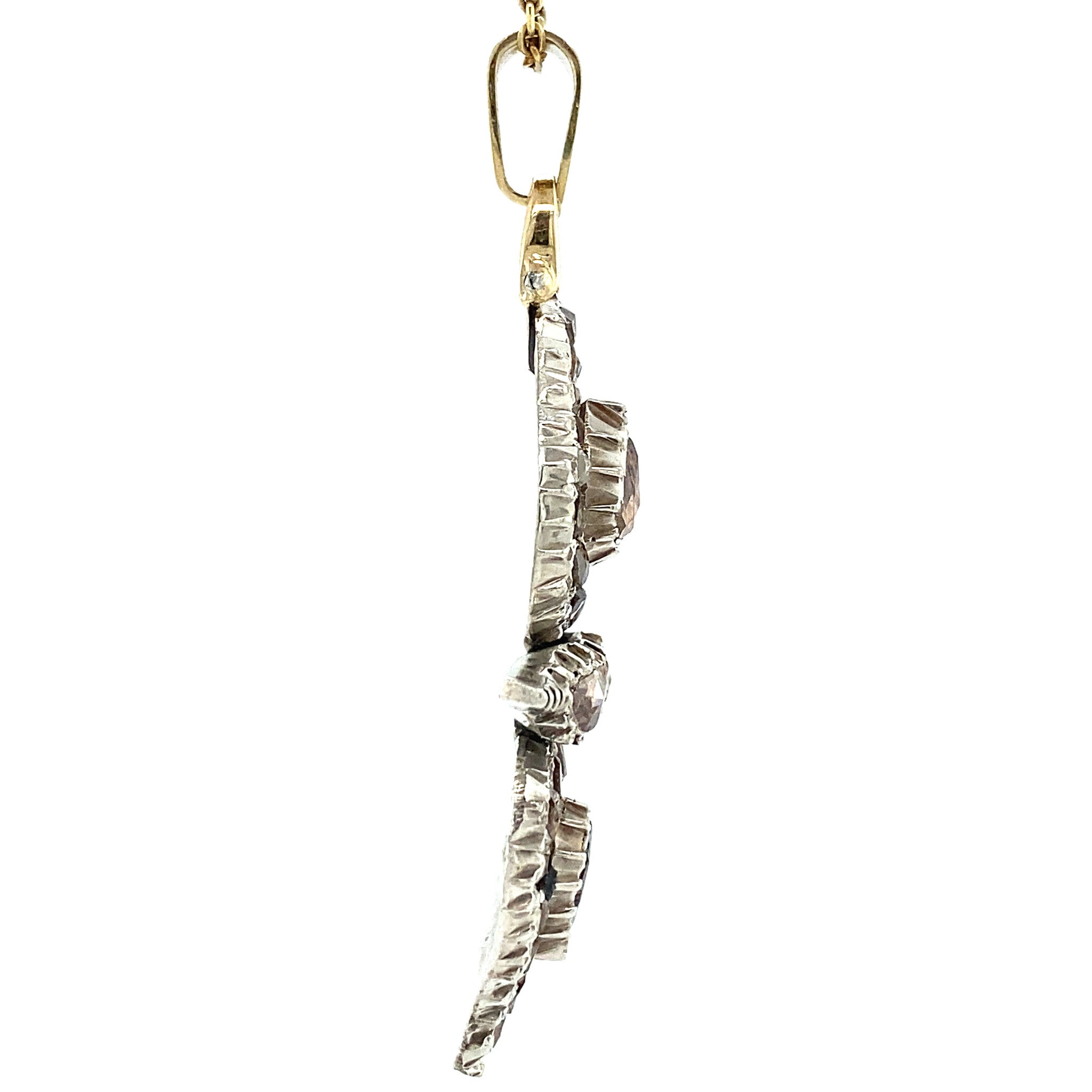 Silver pendant with rose diamond 925/14 krt