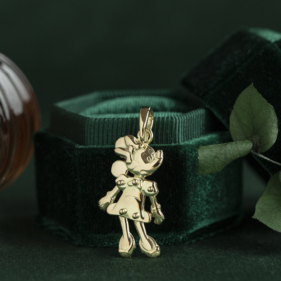 Gouden vintage Minnie Mouse hanger 14 krt