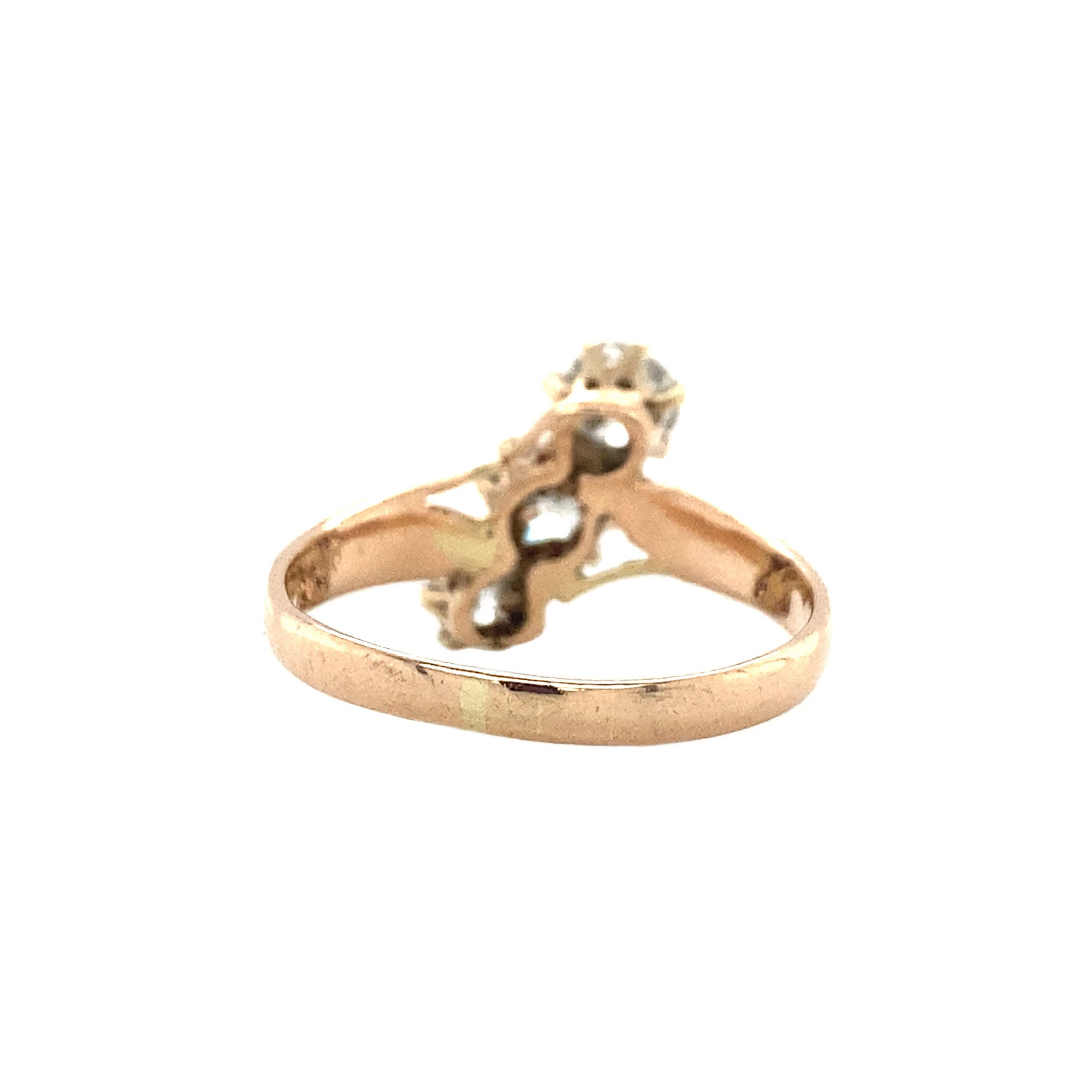 Roségouden ring met diamant 14 krt