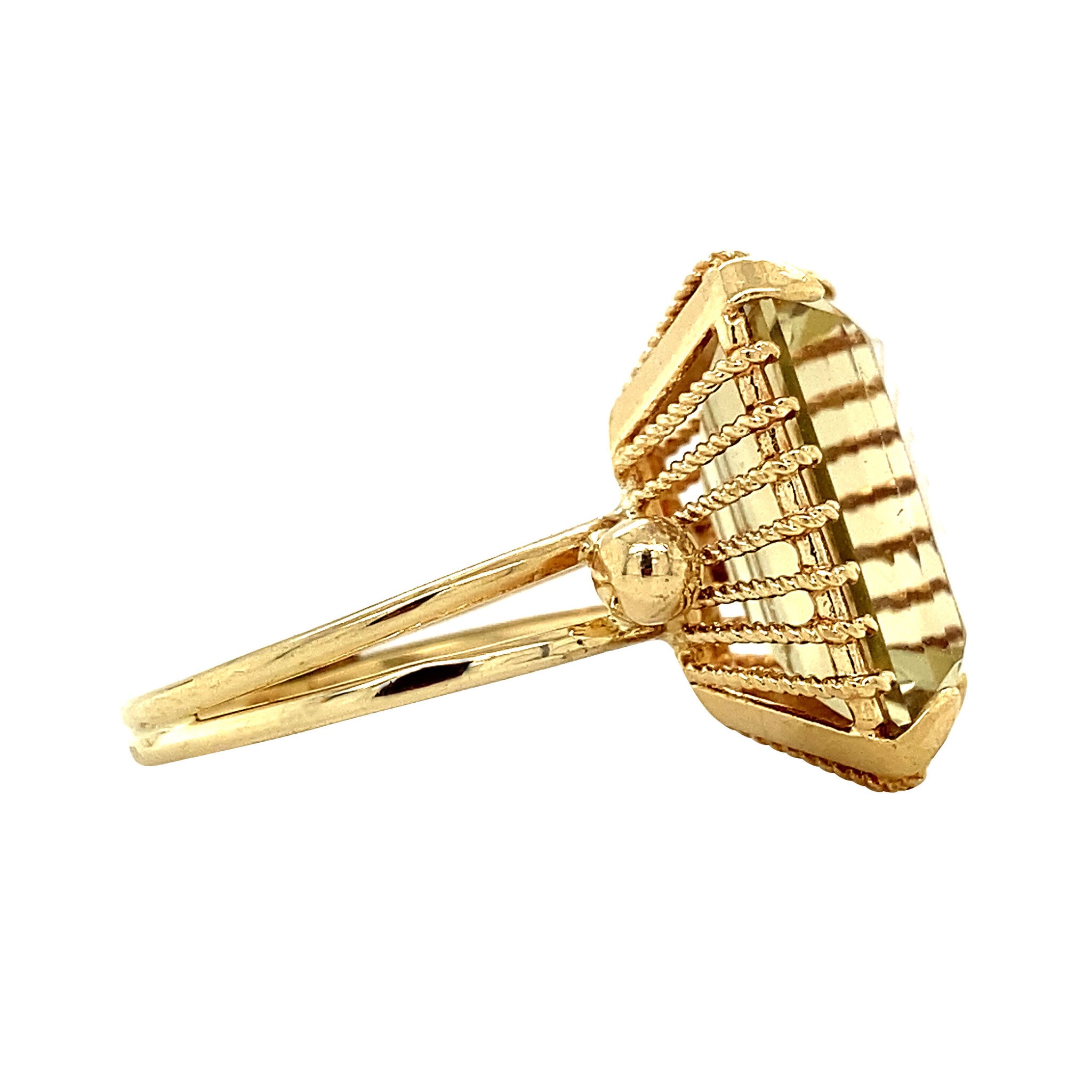 Gouden ring met citrien 14 krt