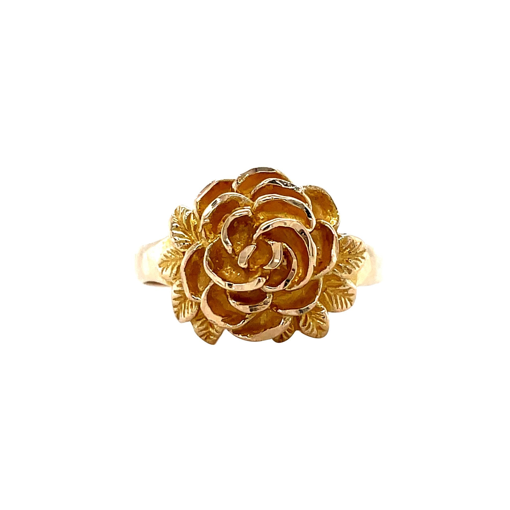 Vintage gold rose ring 14 kt