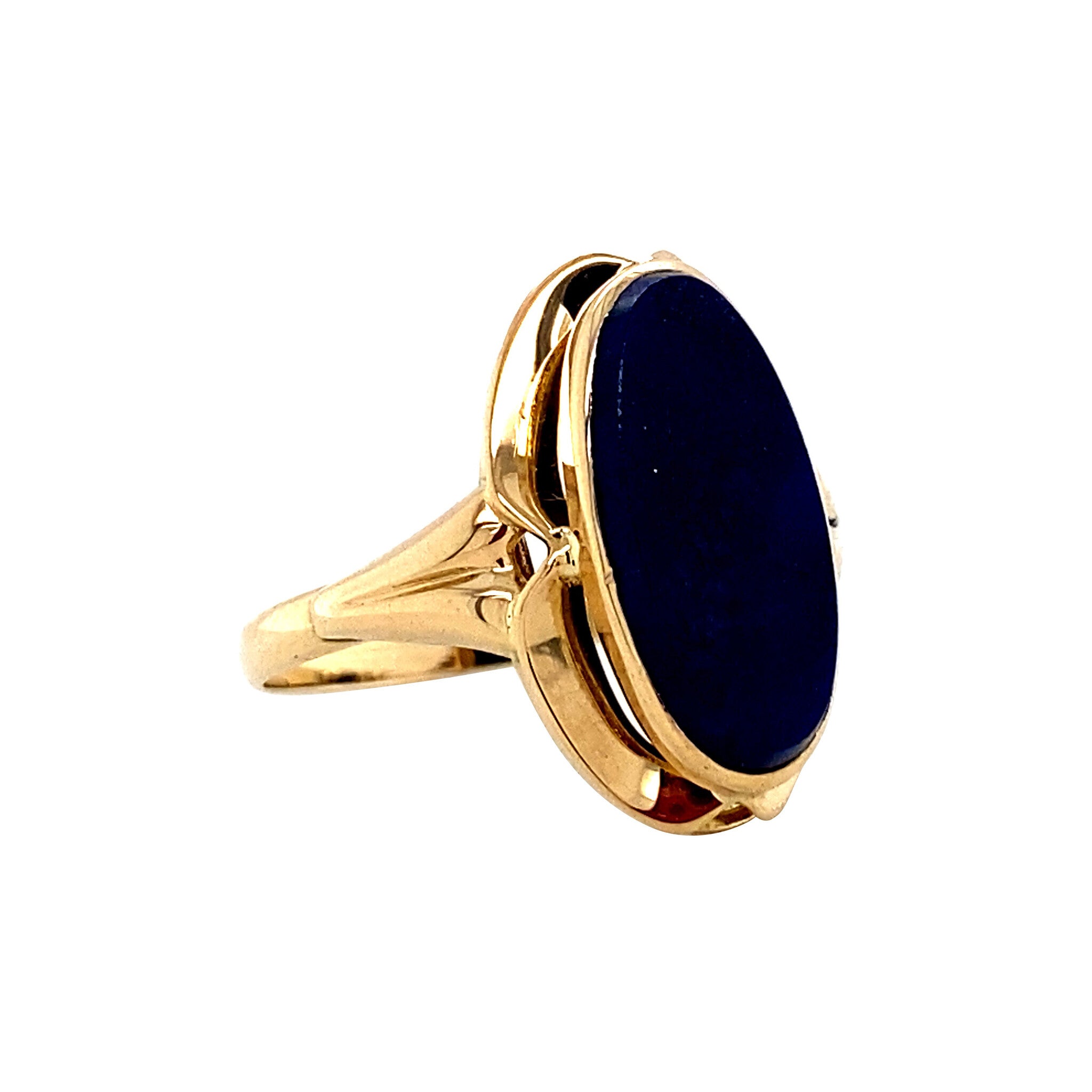 Gold ring with heliotrope 14 krt
