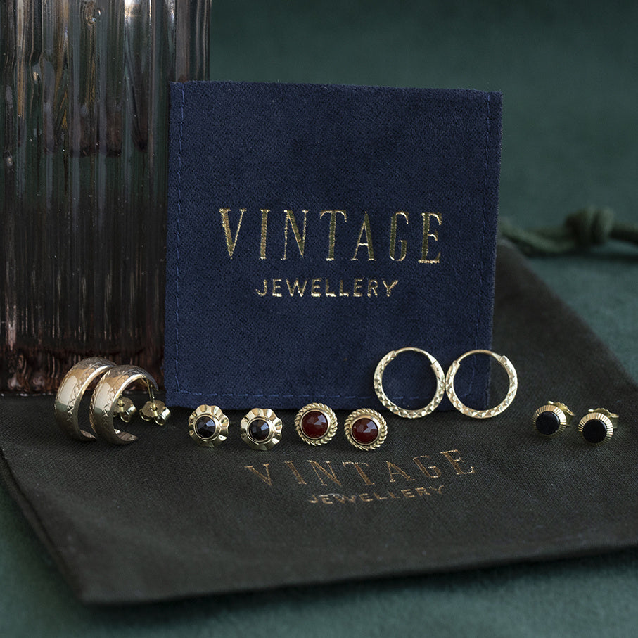 Vintage gold ball stud earrings 14 kt