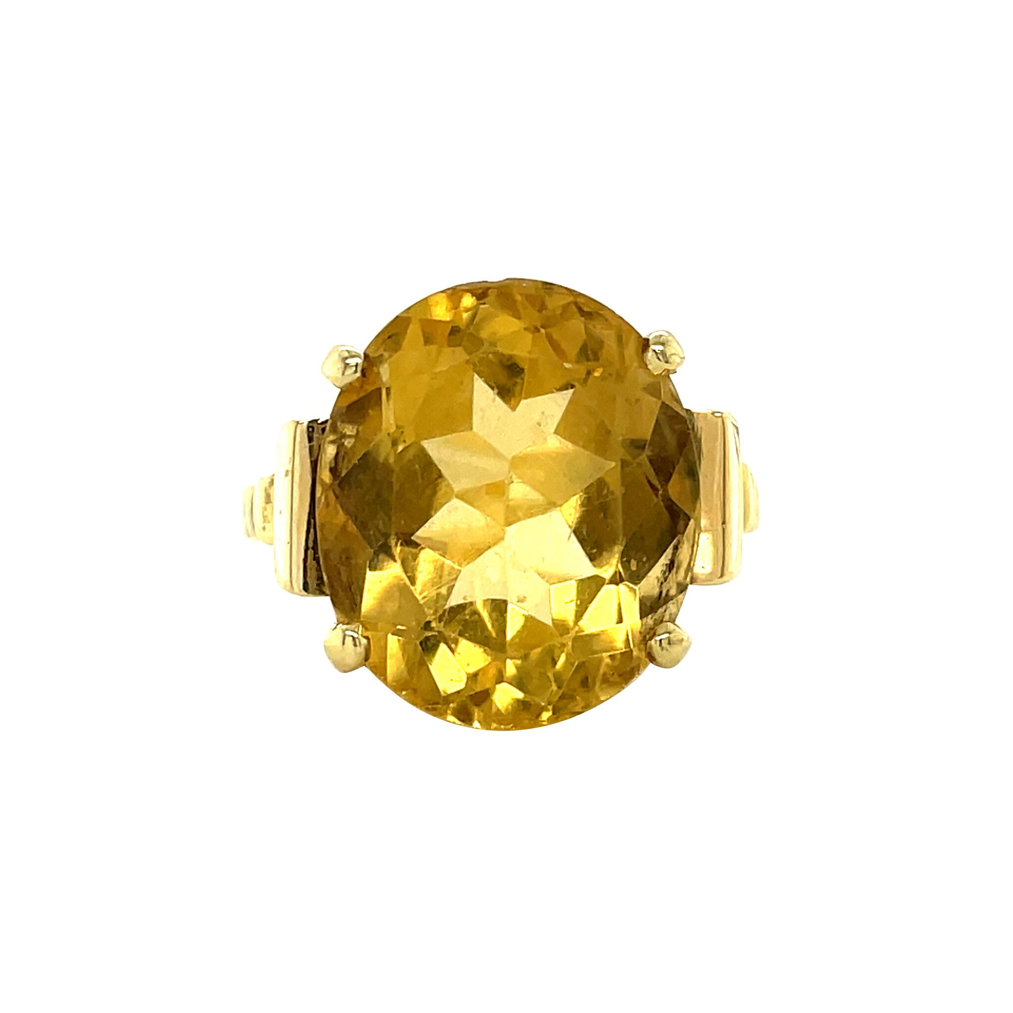 18 kt vintage gold ring with citrine