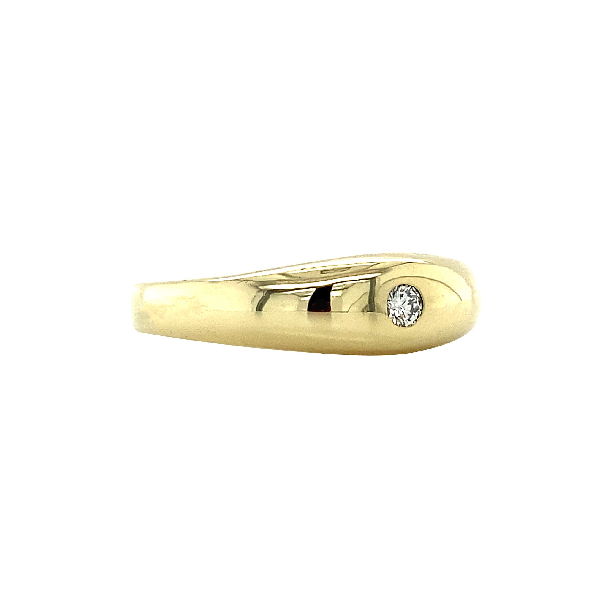 14 kt gold pinky ring with diamond