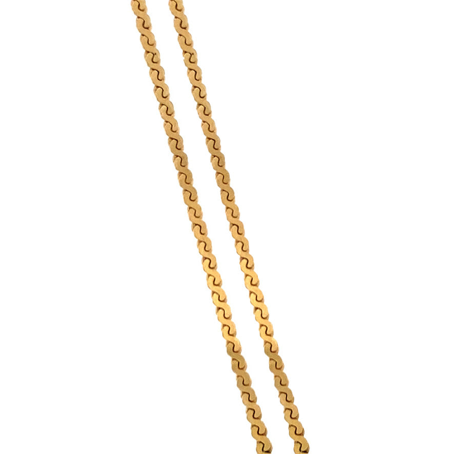 Golden vintage necklace with ruby and diamond 18 kt