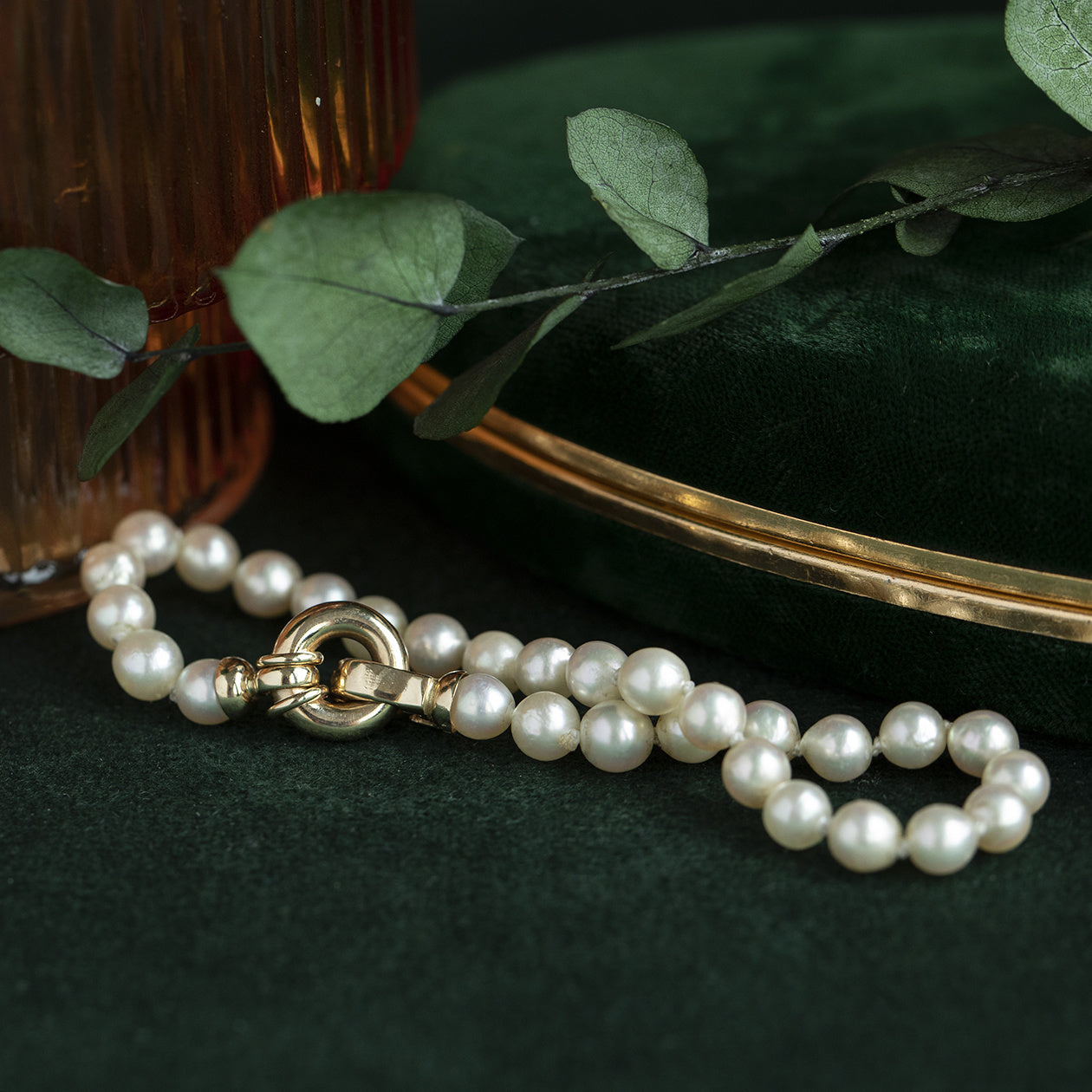 Pearl bracelet with gold clasp 18.5 cm 14 krt