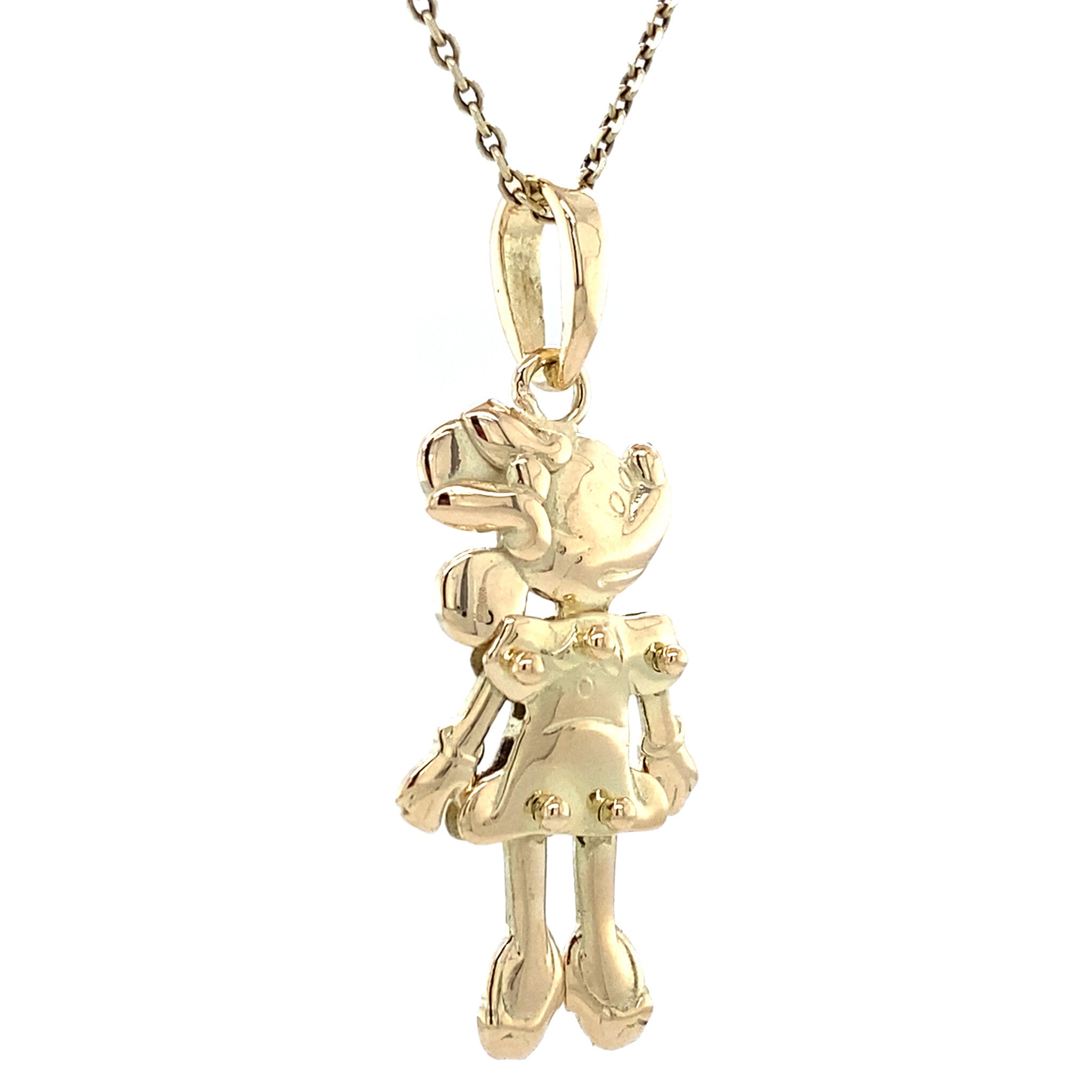 Gouden vintage Minnie Mouse hanger 14 krt